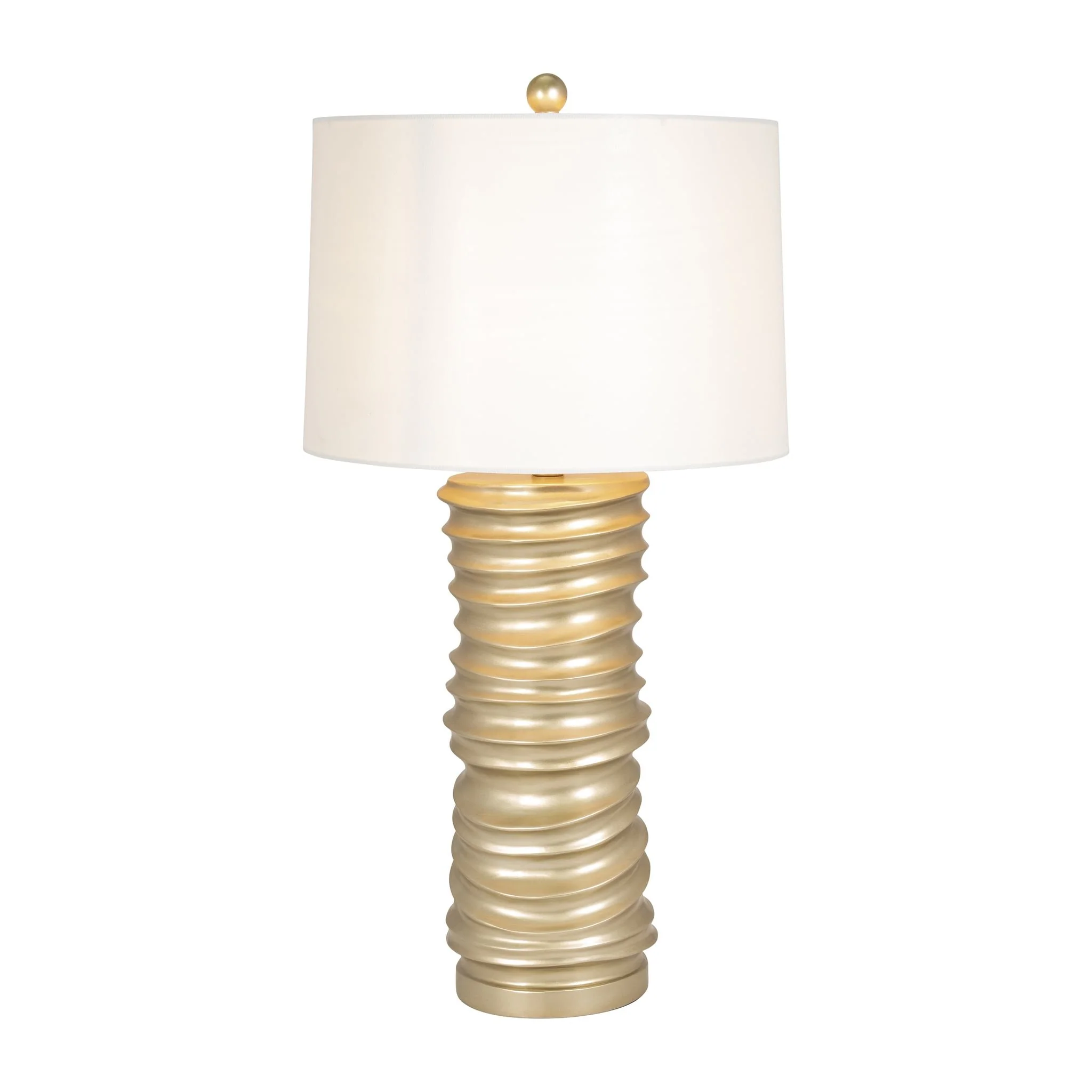 Resin 29" Stacking Rings Table Lamp, Champagne - Image 3