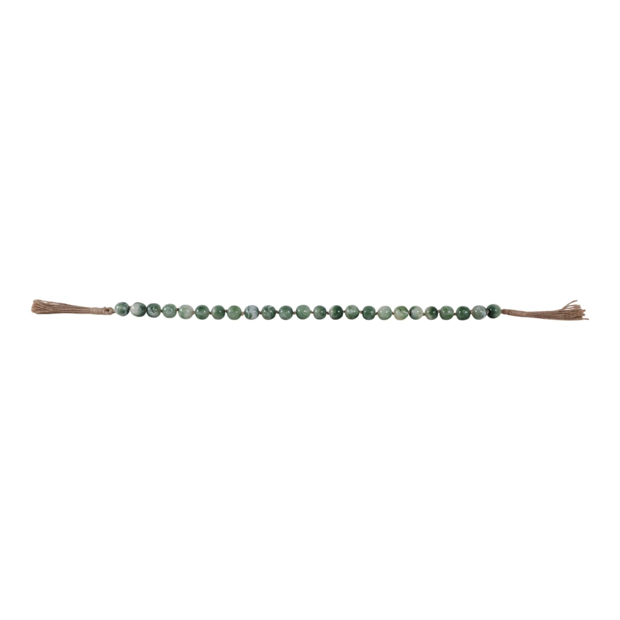 Resin, 36 X 1 Bead Garland, Green - Image 2