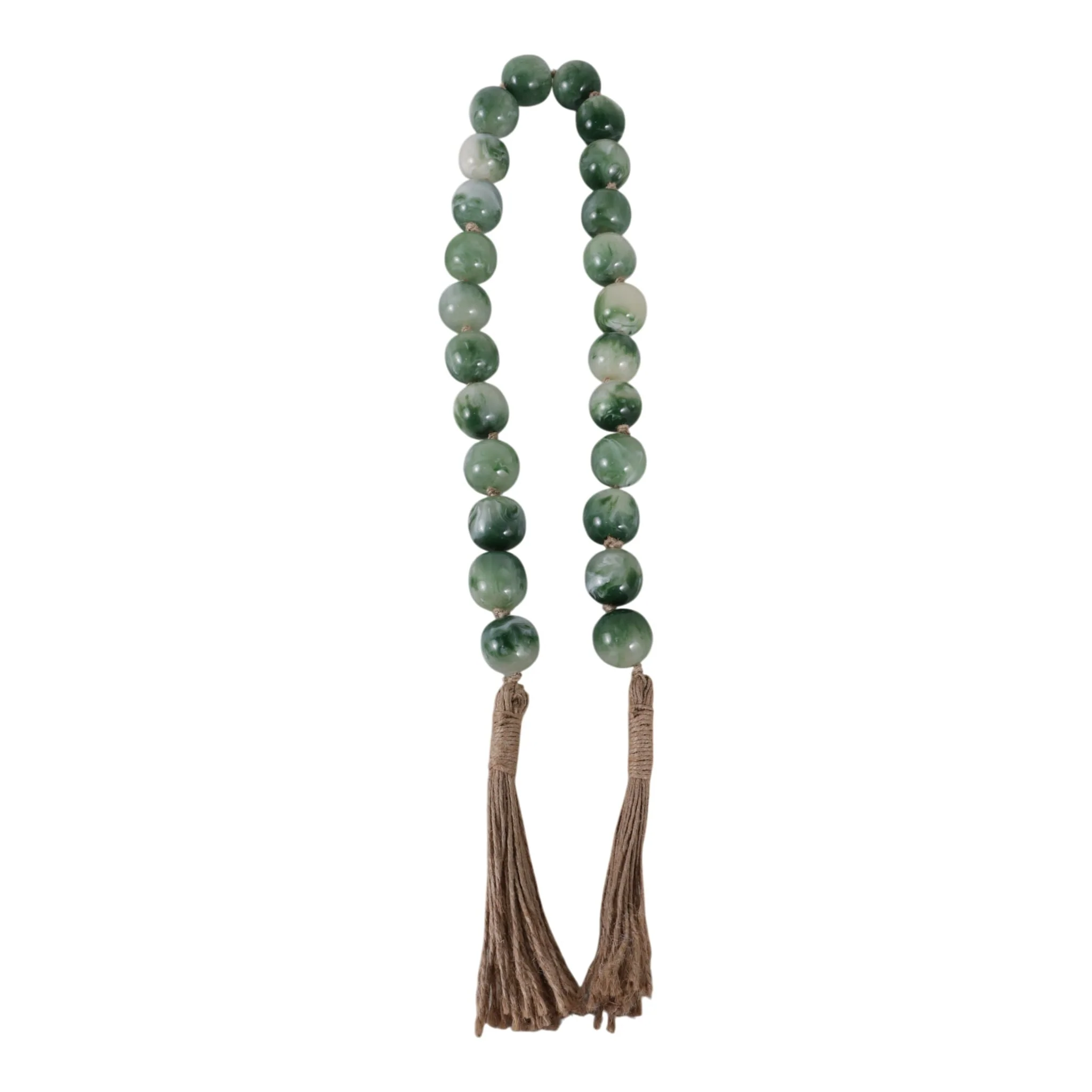 Resin, 36 X 1 Bead Garland, Green - Image 3