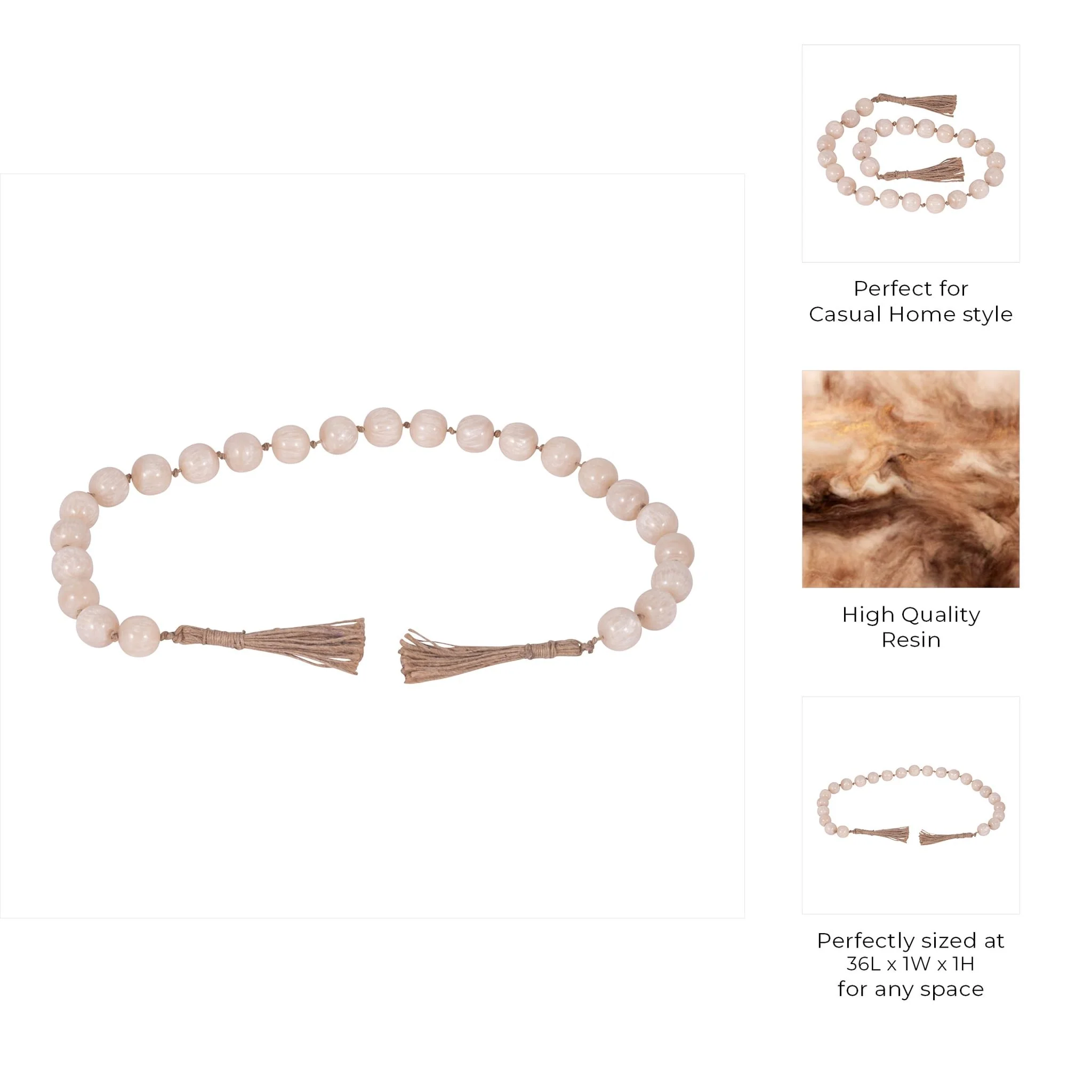 Resin, 36x1 Bead Garland, Ivory - Image 9
