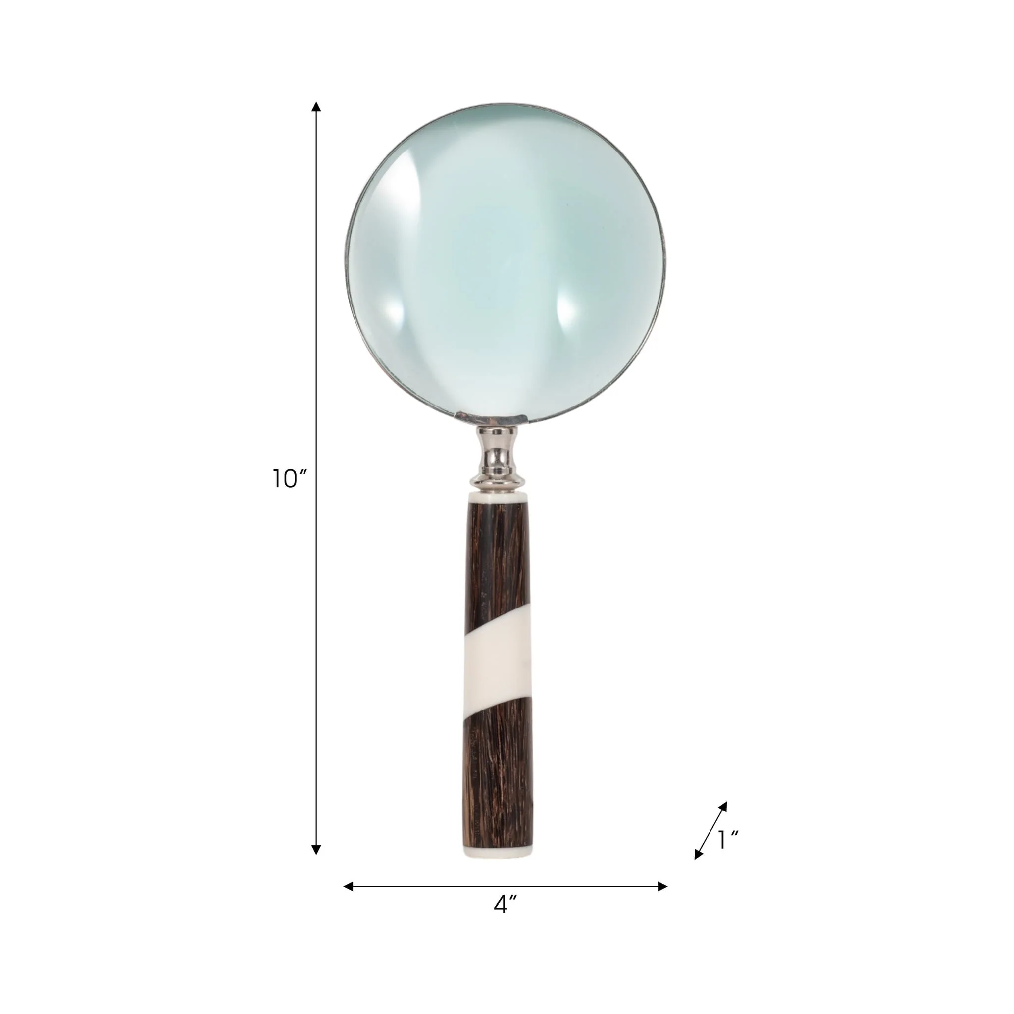 Resin, 4" 2-tone Magnifying Glass, Black/white - Image 6