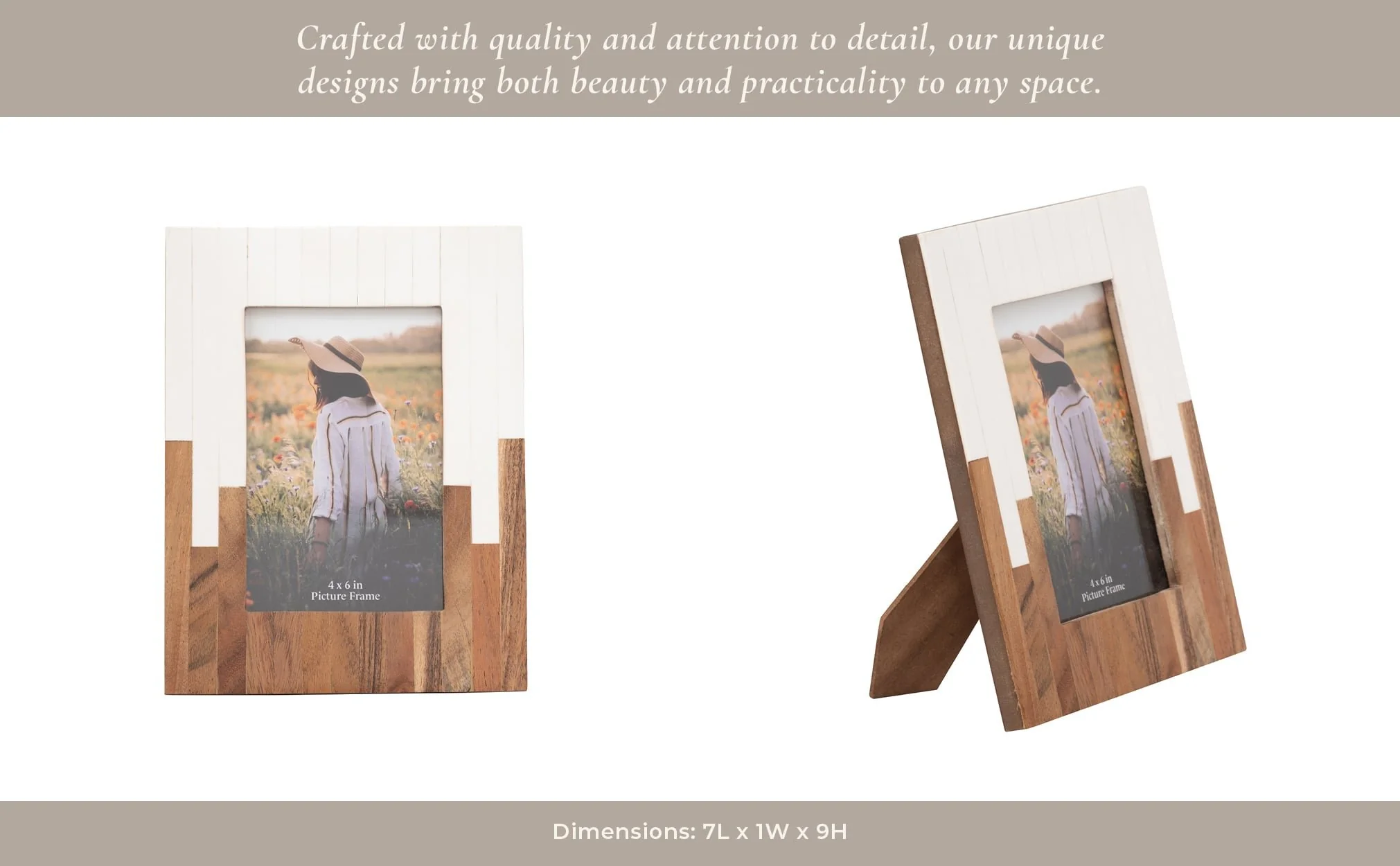 Resin, 4x6" 2-toned Frame, Natural/white - Image 12