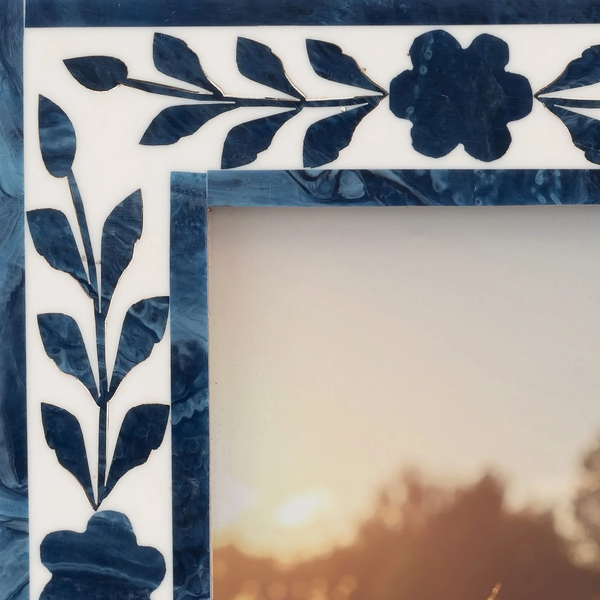 Resin,4x6 Blue Petals Photo Frame,white/blue - Image 5