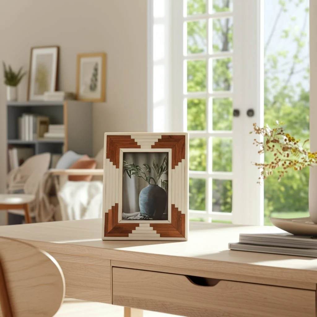 Resin, 4x6 Cascading Wood Photo Frame, White - Image 11