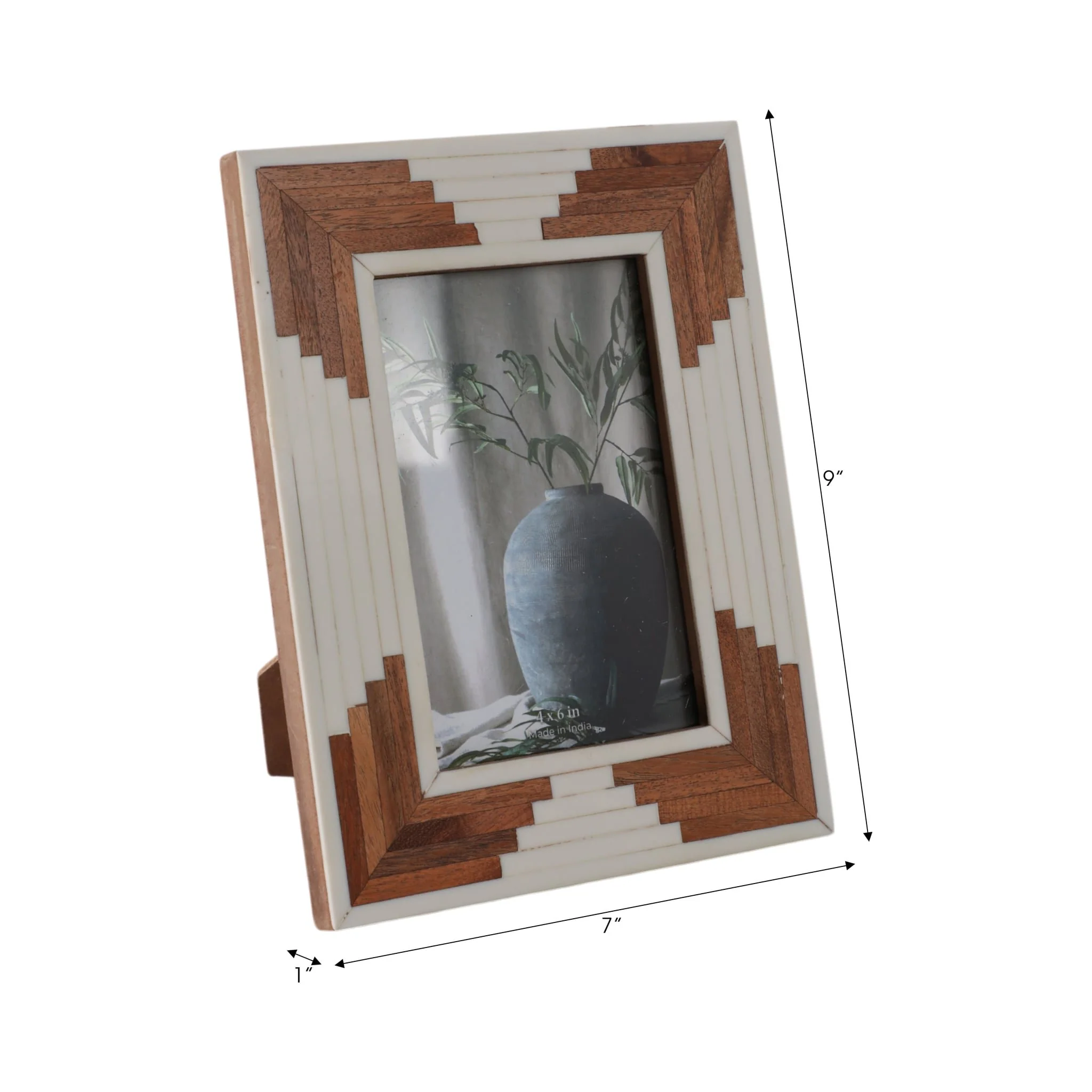 Resin, 4x6 Cascading Wood Photo Frame, White - Image 7