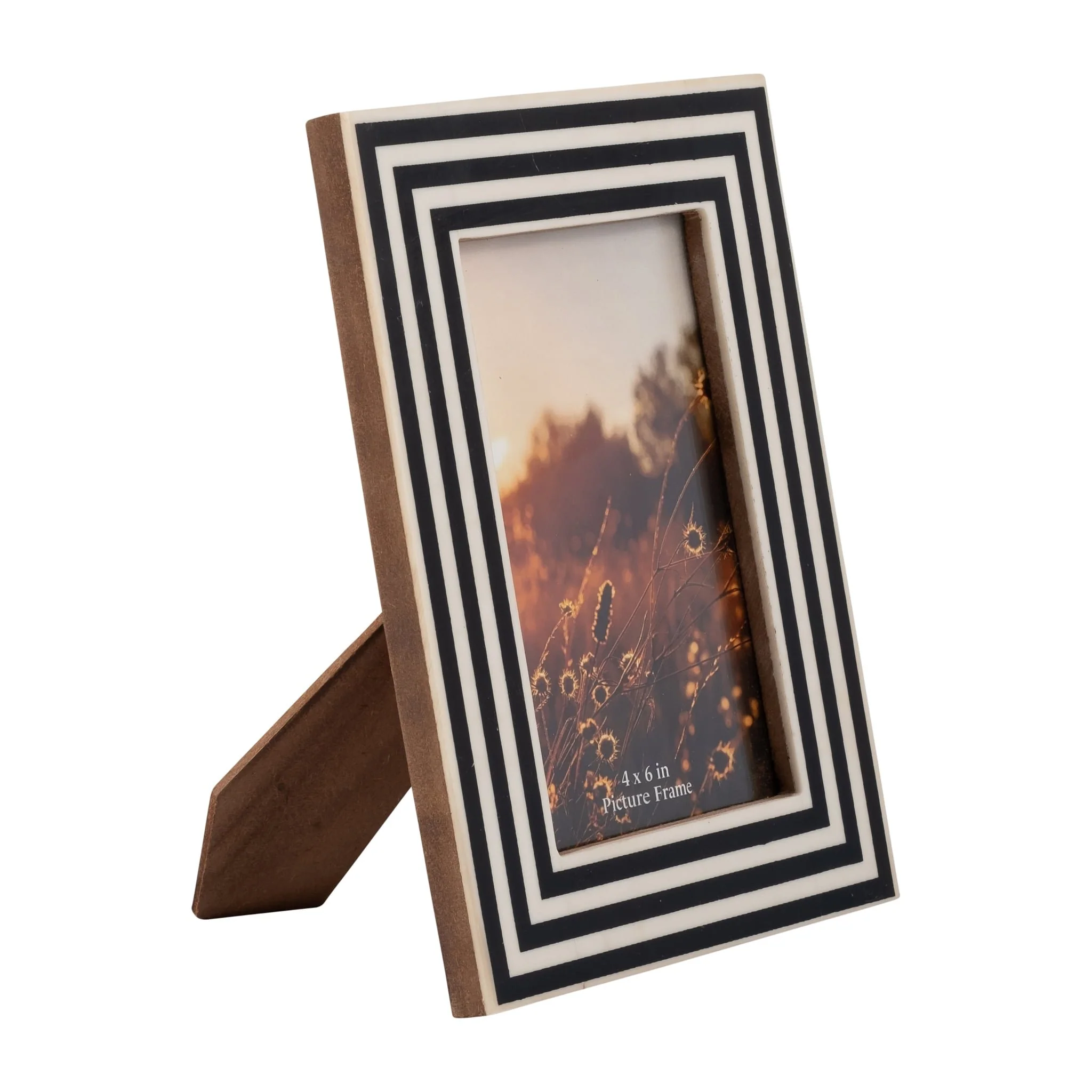 Resin,4x6 Dimensional Lines Photo Frame,blk/white - Image 2