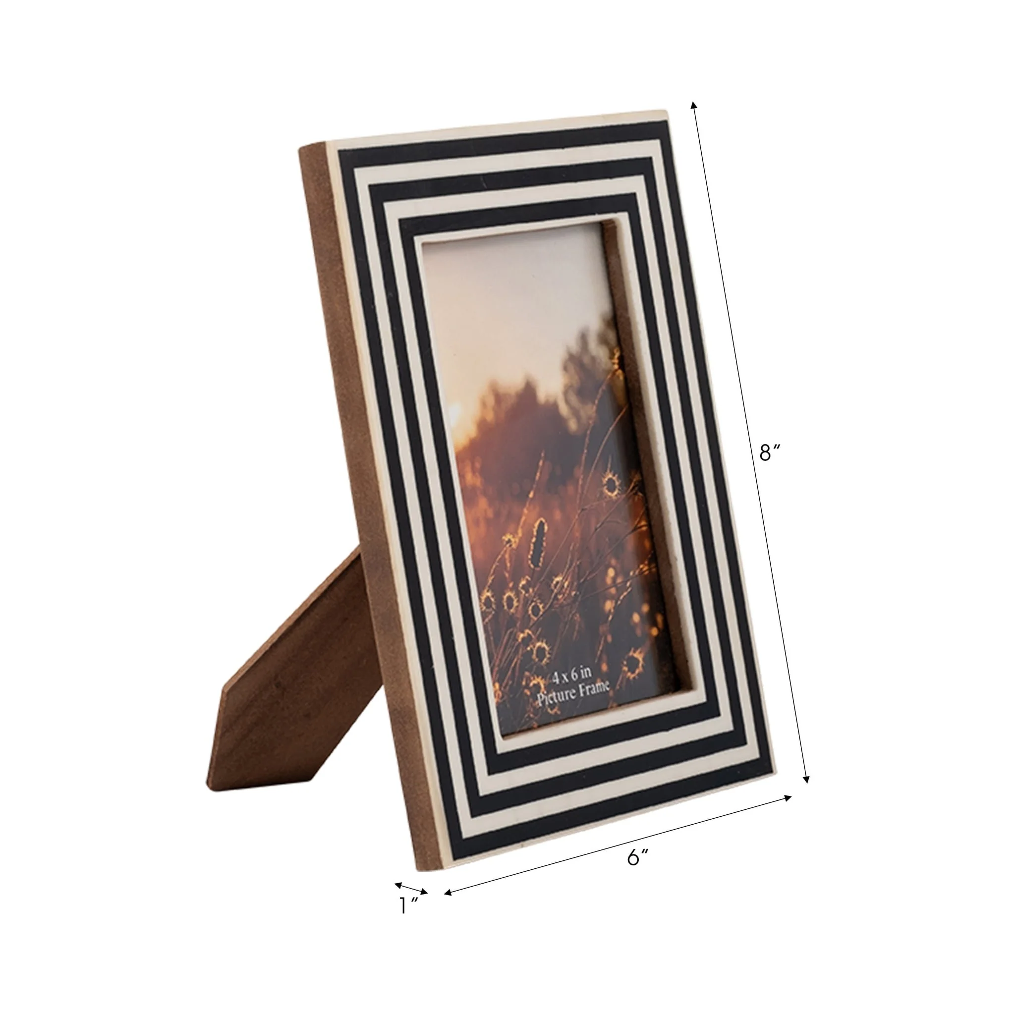 Resin,4x6 Dimensional Lines Photo Frame,blk/white - Image 6