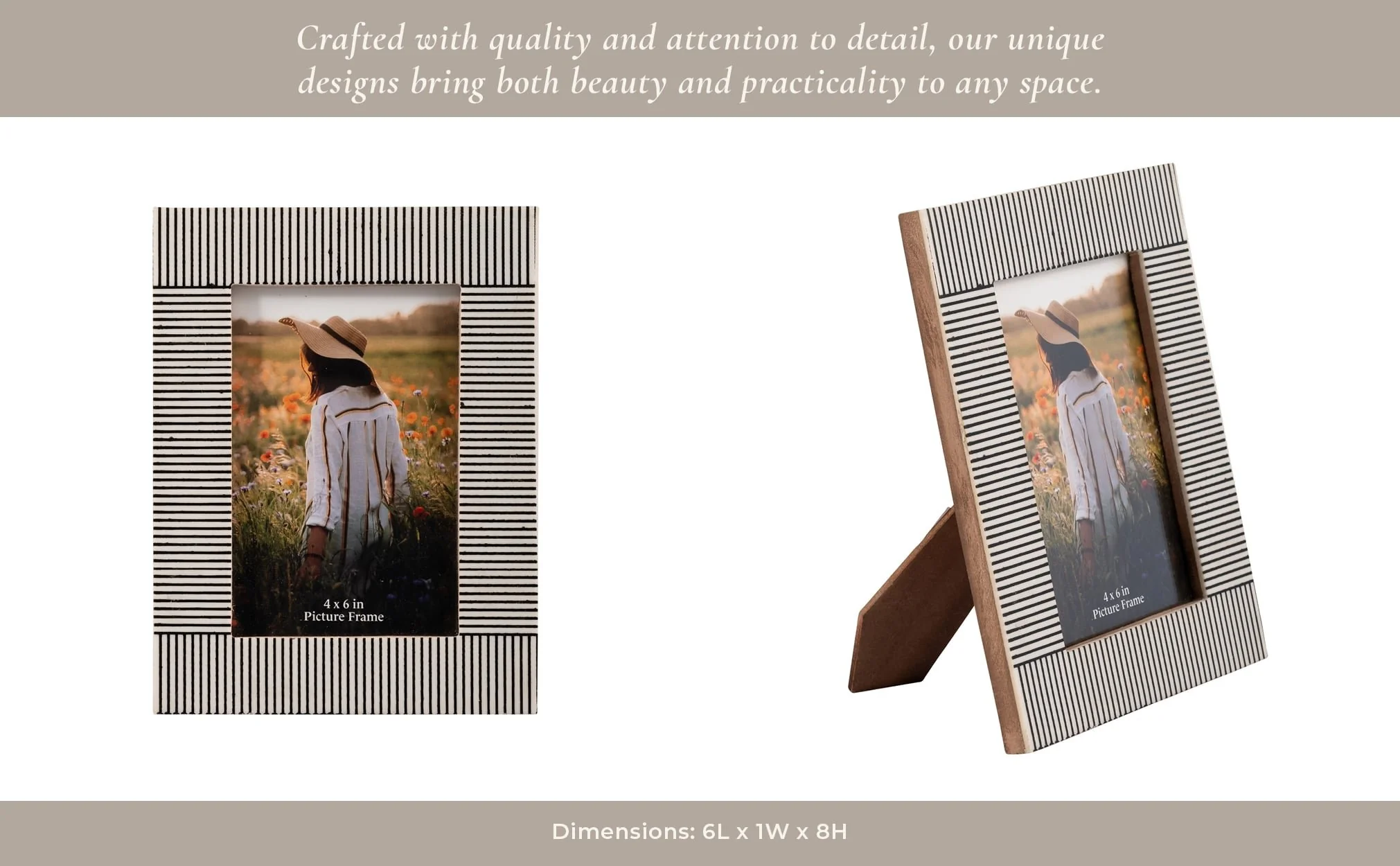 Resin,4x6 Etched Lines Photo Frame ,black/white - Image 11