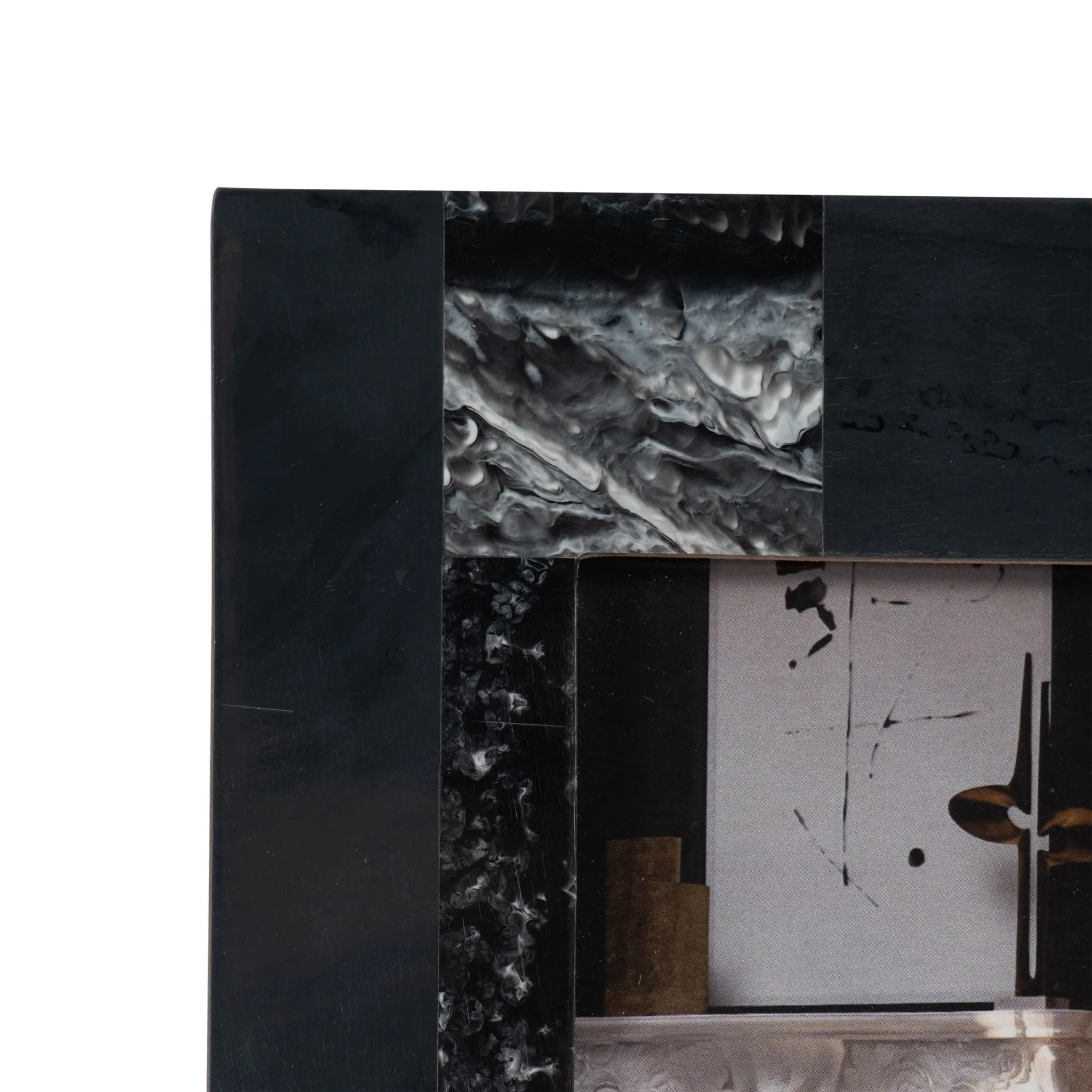 Resin, 4x6 Marbled Photo Frame, Black - Image 4