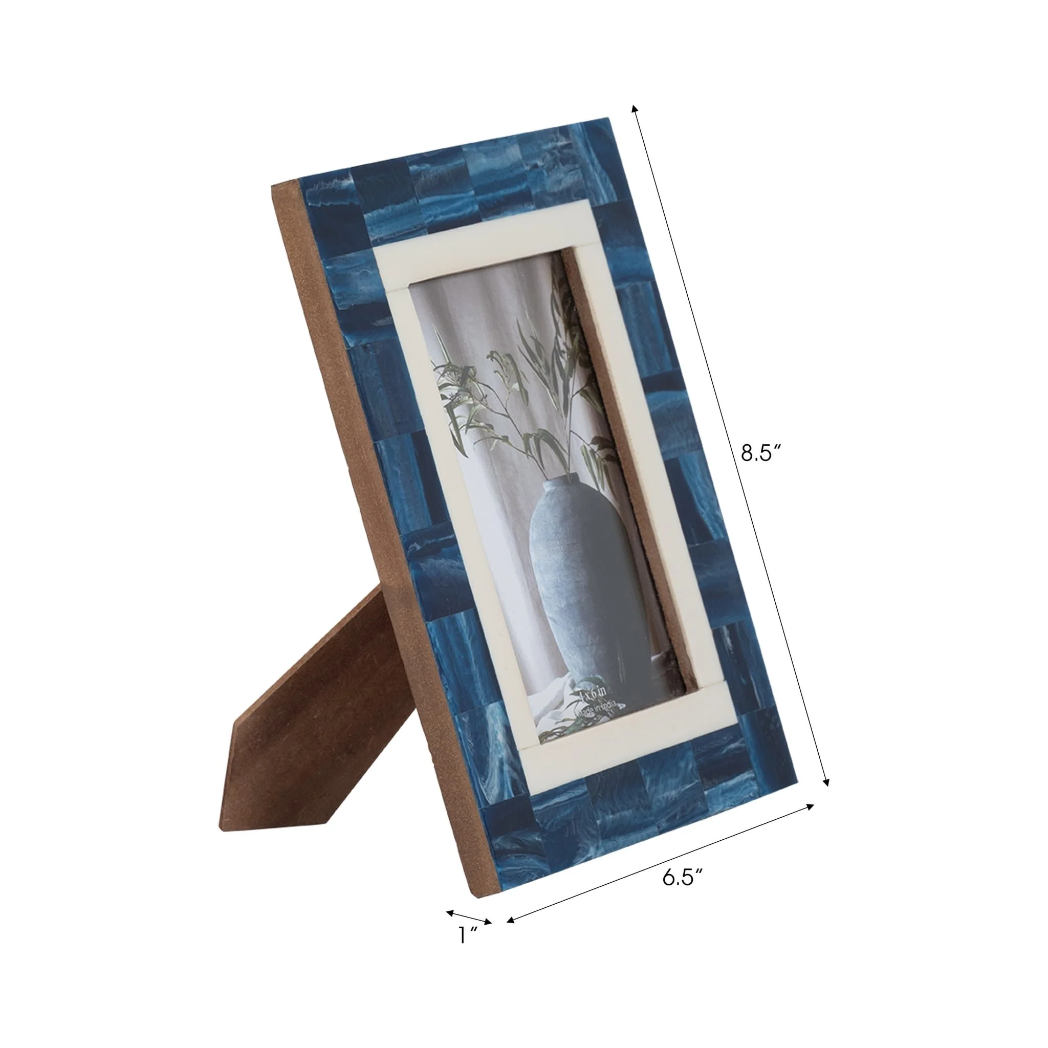 Resin, 4x6 Navy & White Border Photo Frame, Navy/w - Image 7