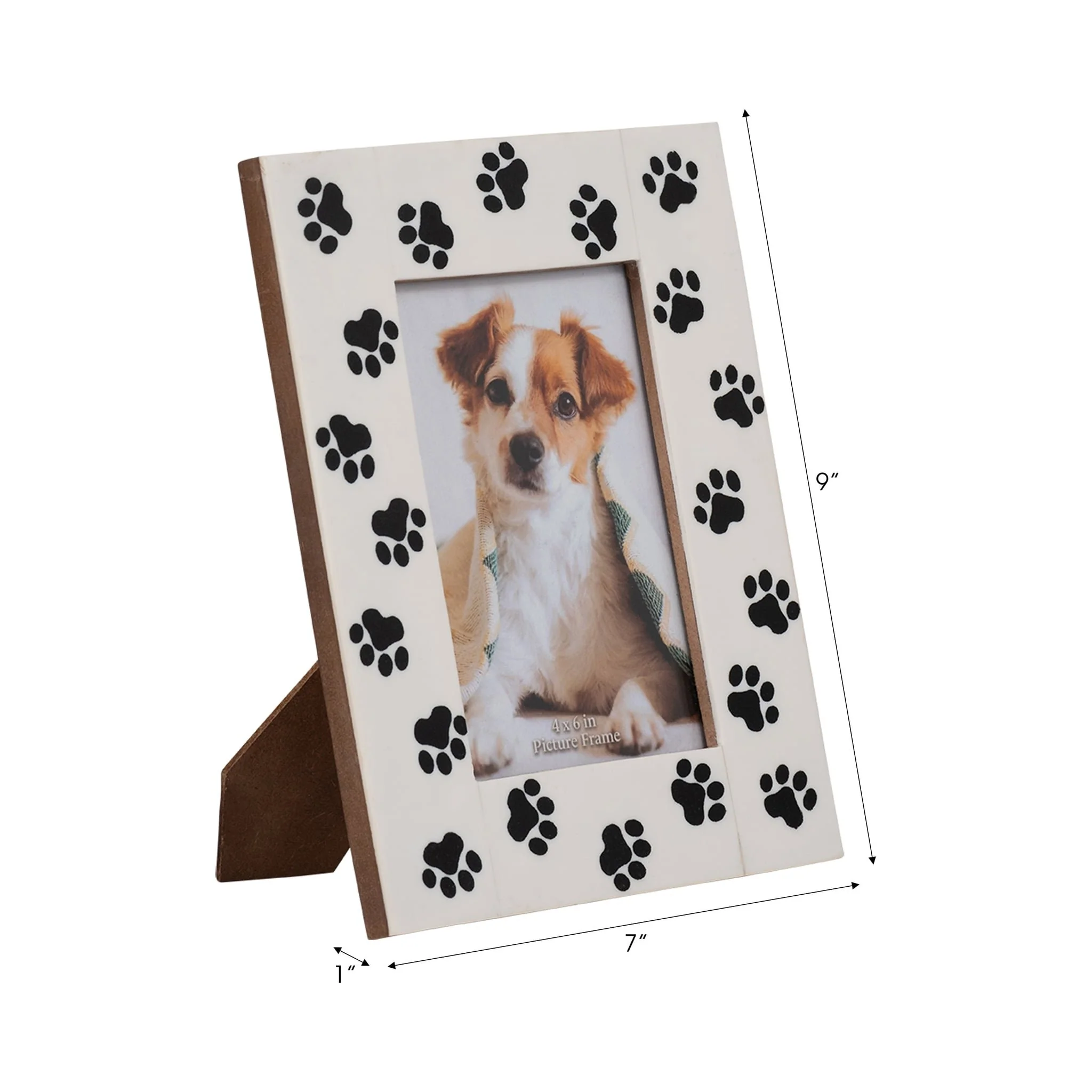 Resin, 4x6 Paw Prints Photo Frame, Black/white - Image 6