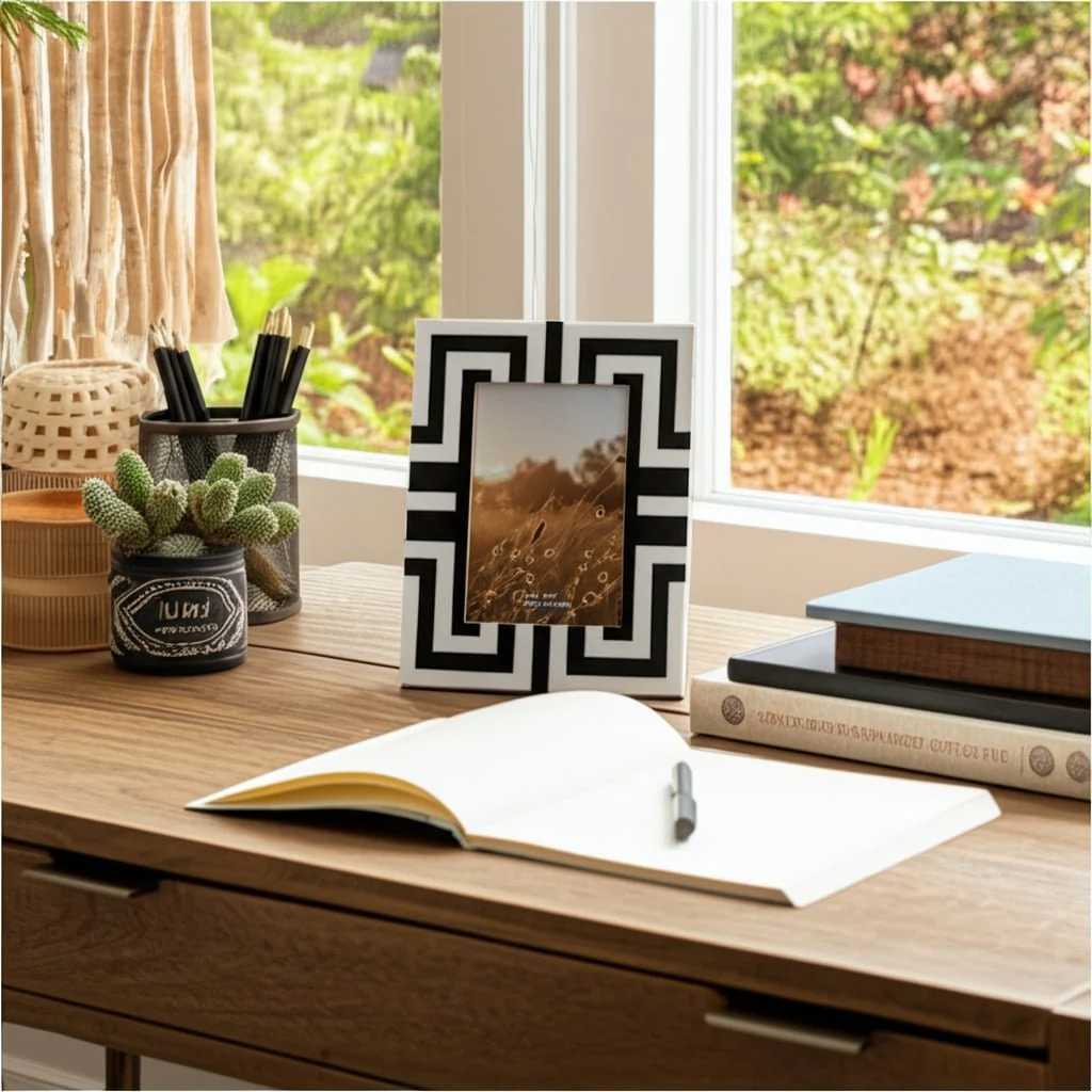 Resin, 4x6  Photo Frame, Black/white - Image 11