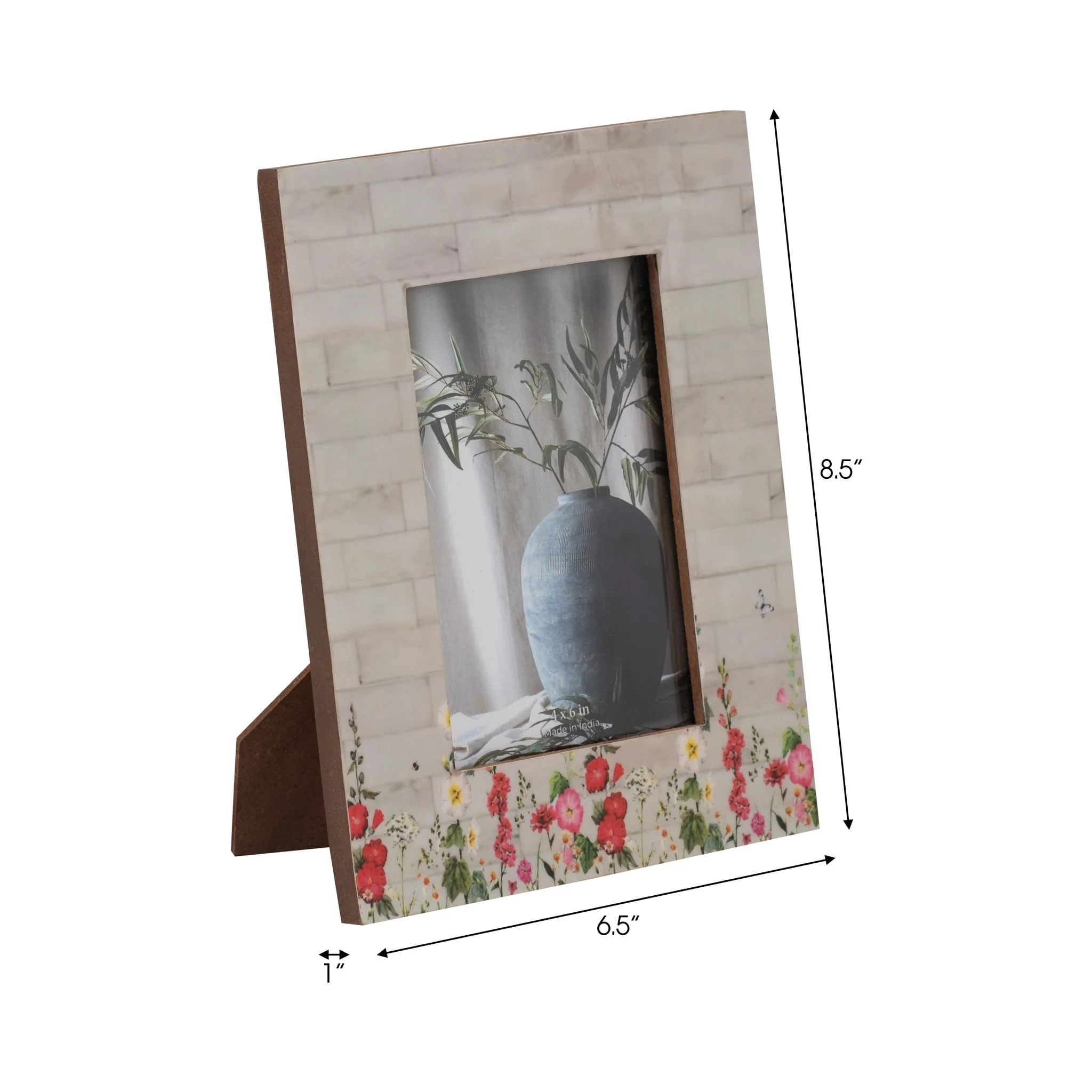 Resin, 4x6 Pink Flower Field Photo Frame, Multi - Image 7