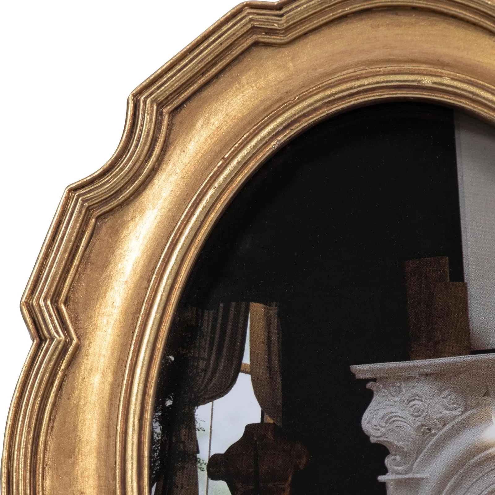 Resin, 4x6 Round Vintage Photo Frame, Gold - Image 4