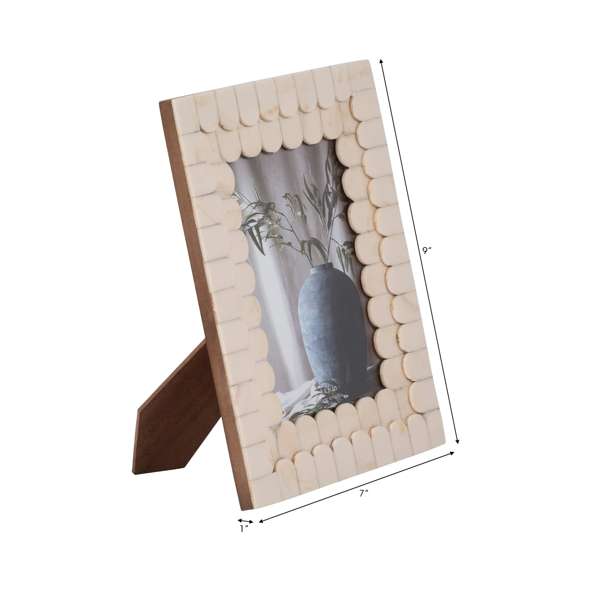 Resin, 4x6 Scalloped Photo Frame, Ivory - Image 7