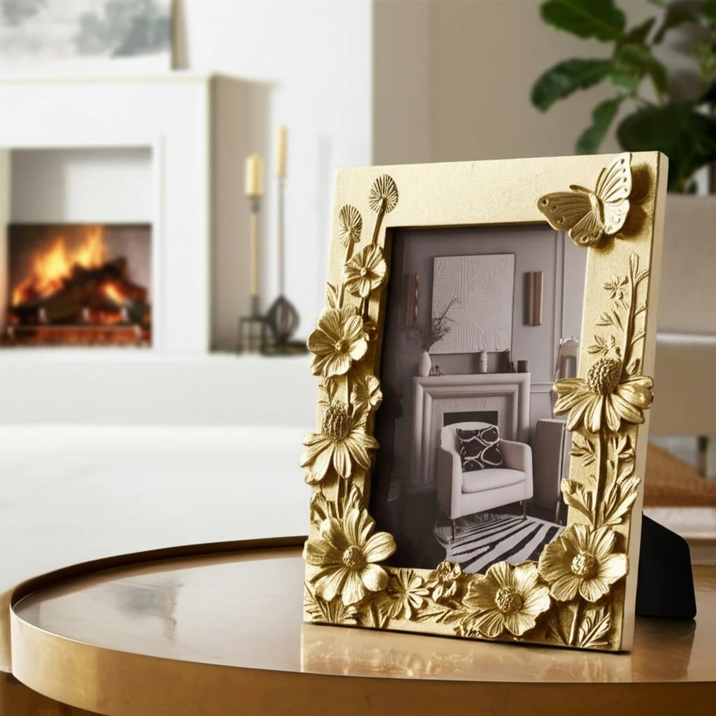 Resin, 4x6 Spring Time Photo Frame, Gold - Image 14