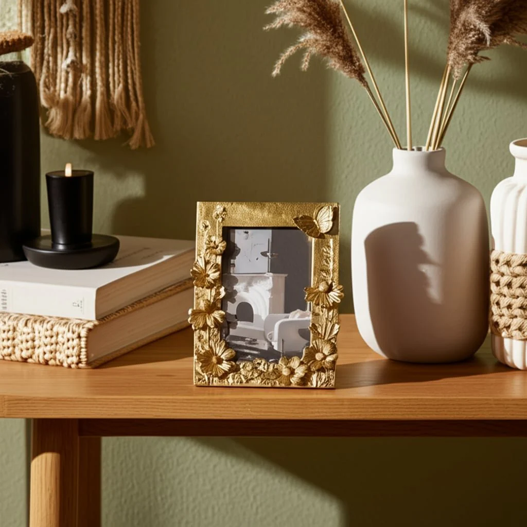 Resin, 4x6 Spring Time Photo Frame, Gold - Image 8