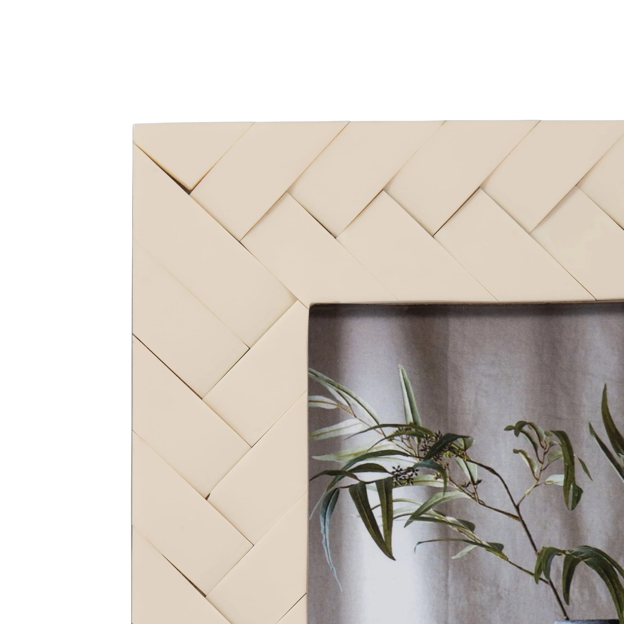 Resin, 4x6 Woven Photo Frame, Ivory - Image 4
