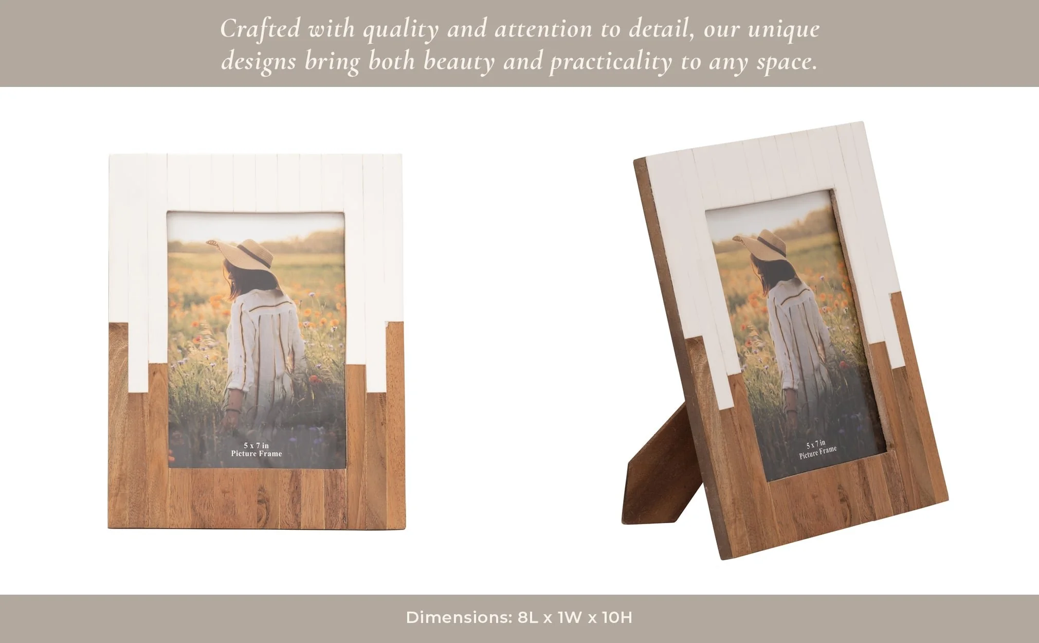 Resin, 5x7" 2-toned Frame, Natural/white - Image 13