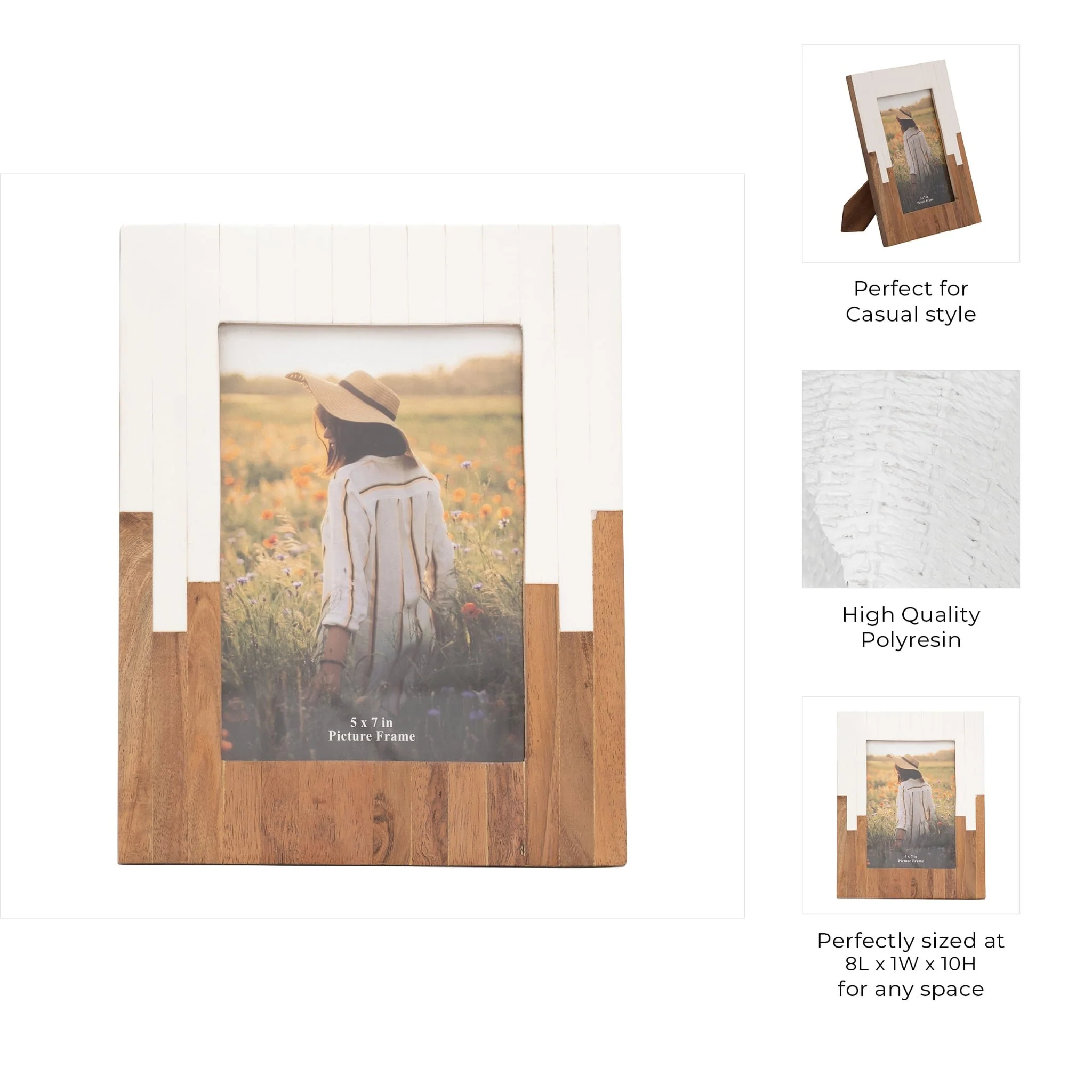 Resin, 5x7" 2-toned Frame, Natural/white - Image 9