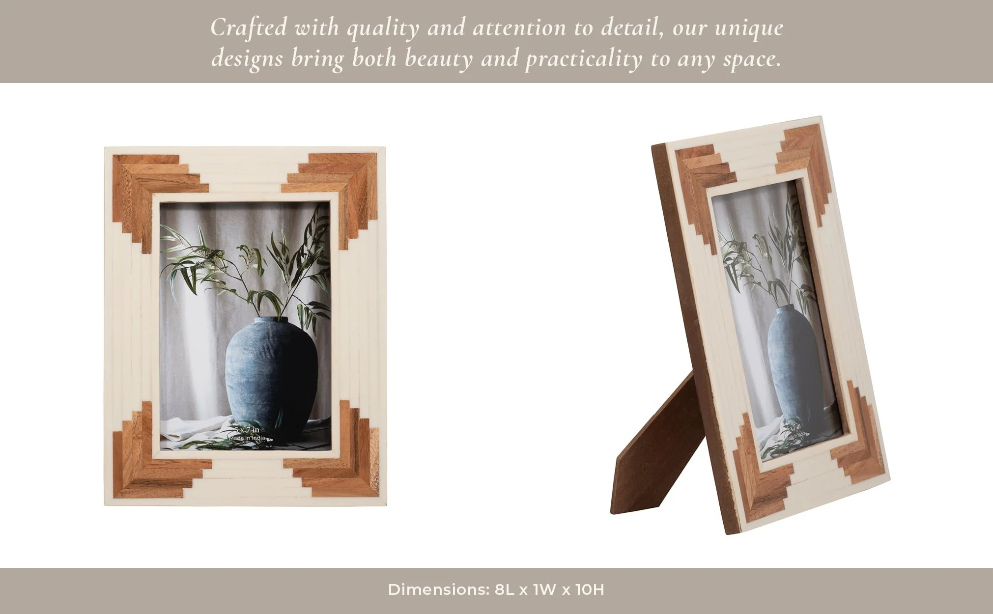 Resin, 5x7 Cascading Wood Photo Frame, White - Image 10