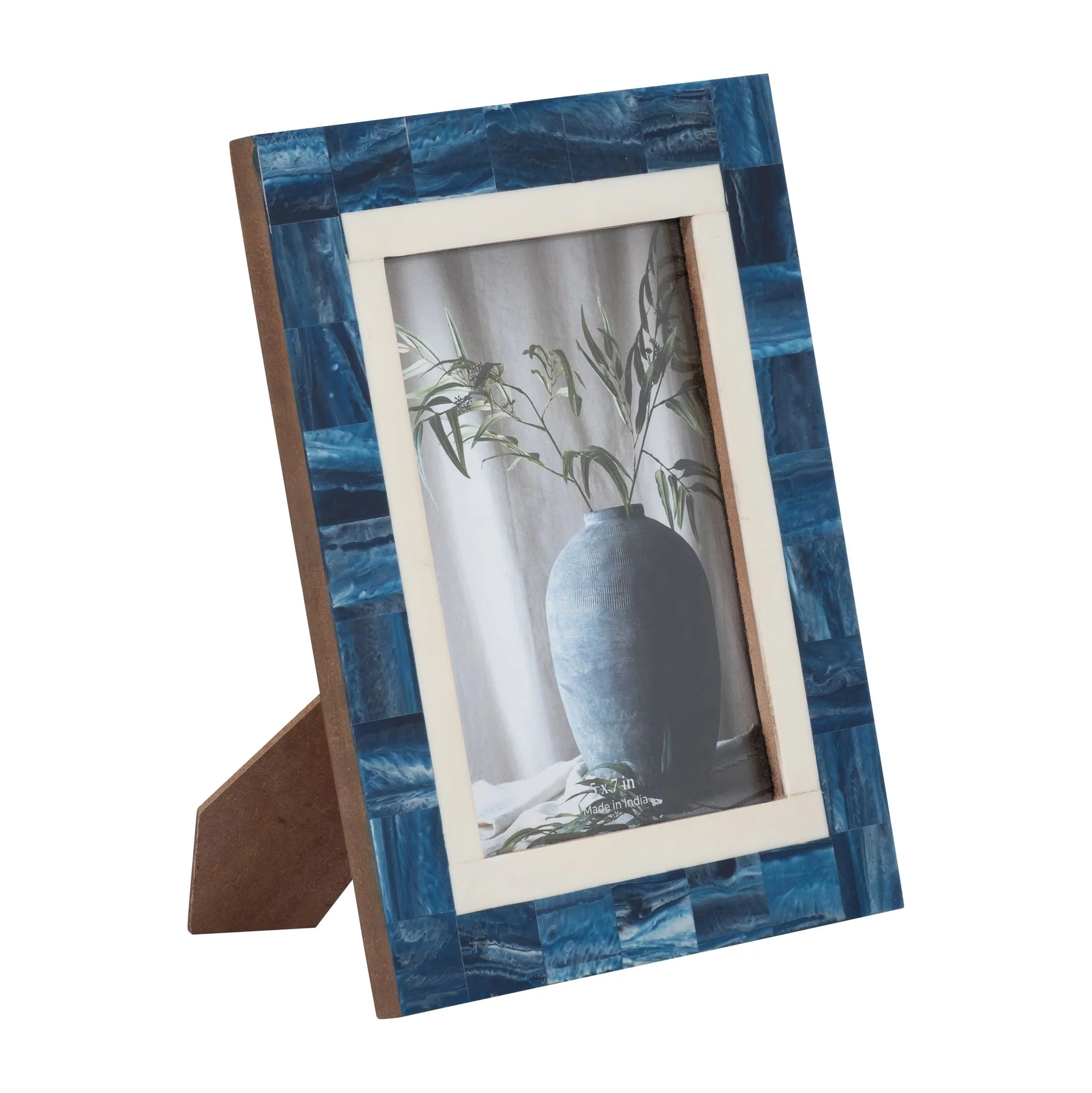Resin, 5x7 Navy & White Border Photo Frame, Navy/w - Image 2