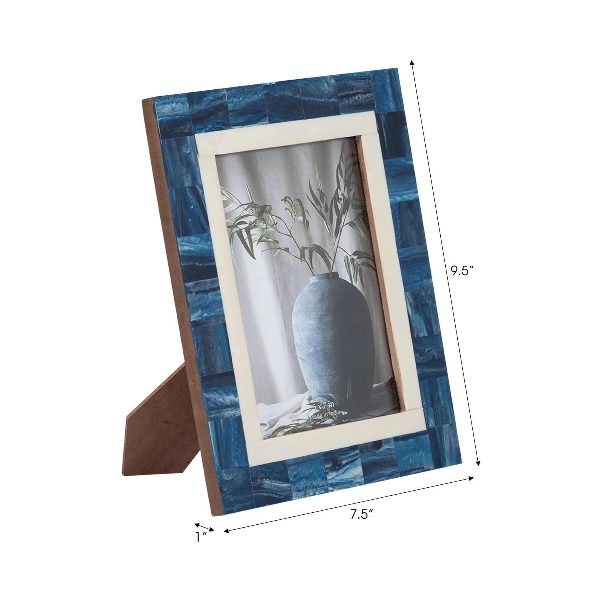 Resin, 5x7 Navy & White Border Photo Frame, Navy/w - Image 7