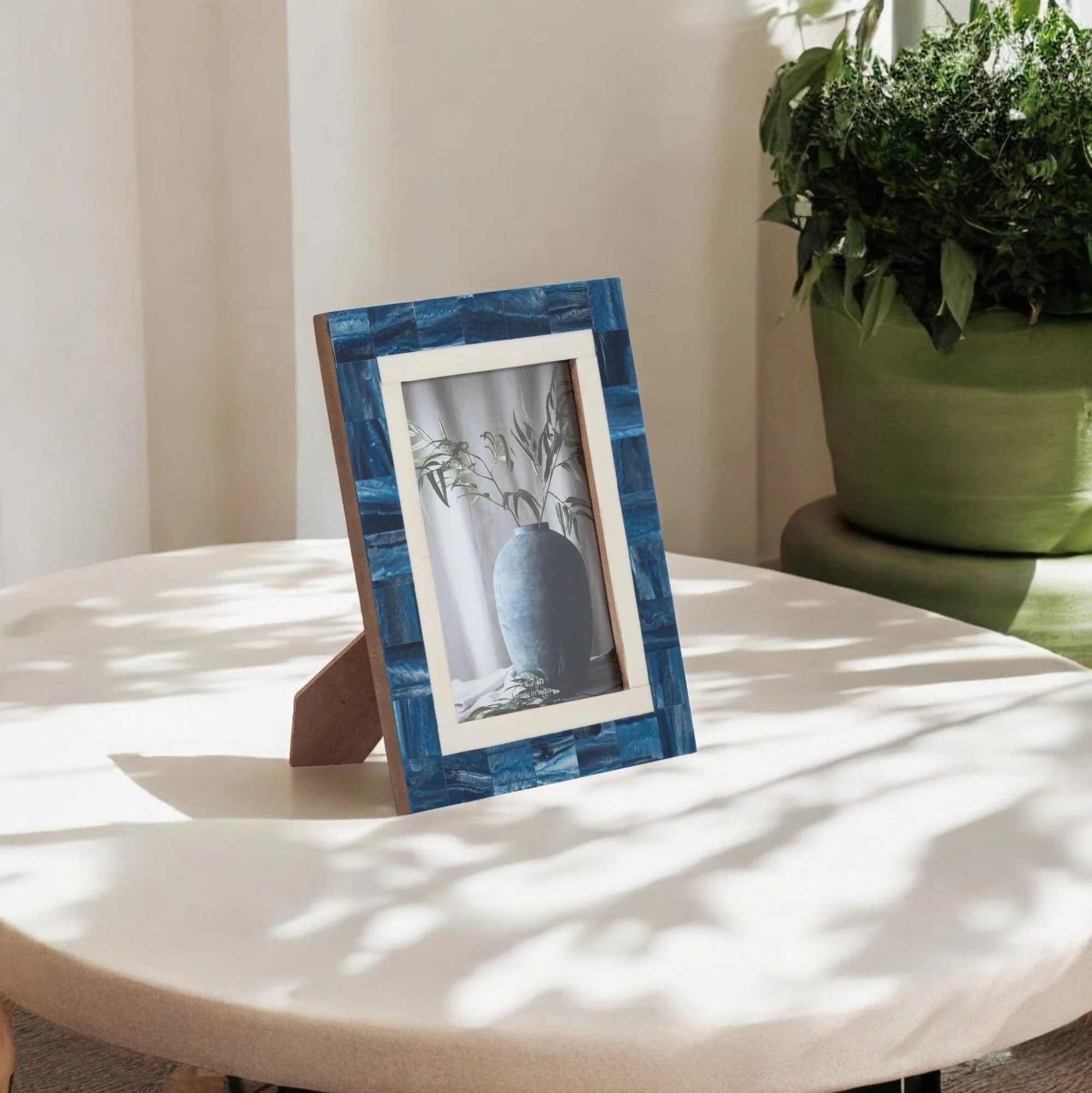 Resin, 5x7 Navy & White Border Photo Frame, Navy/w - Image 9