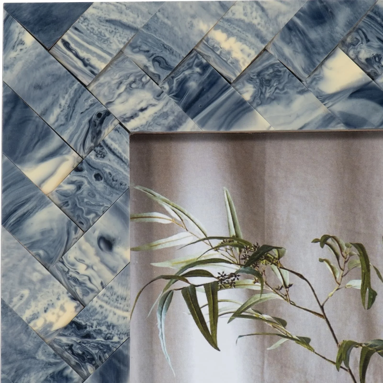 Resin, 5x7 Woven Photo Frame, Blue/ivory - Image 4