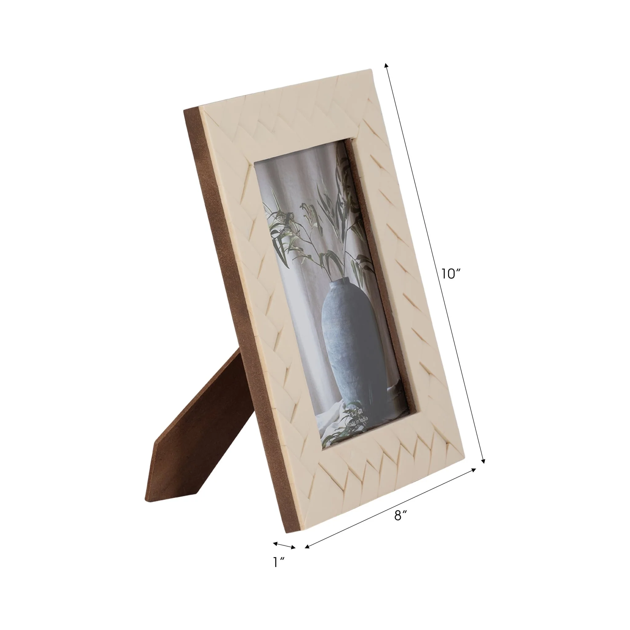 Resin, 5x7 Woven Photo Frame, Ivory - Image 7