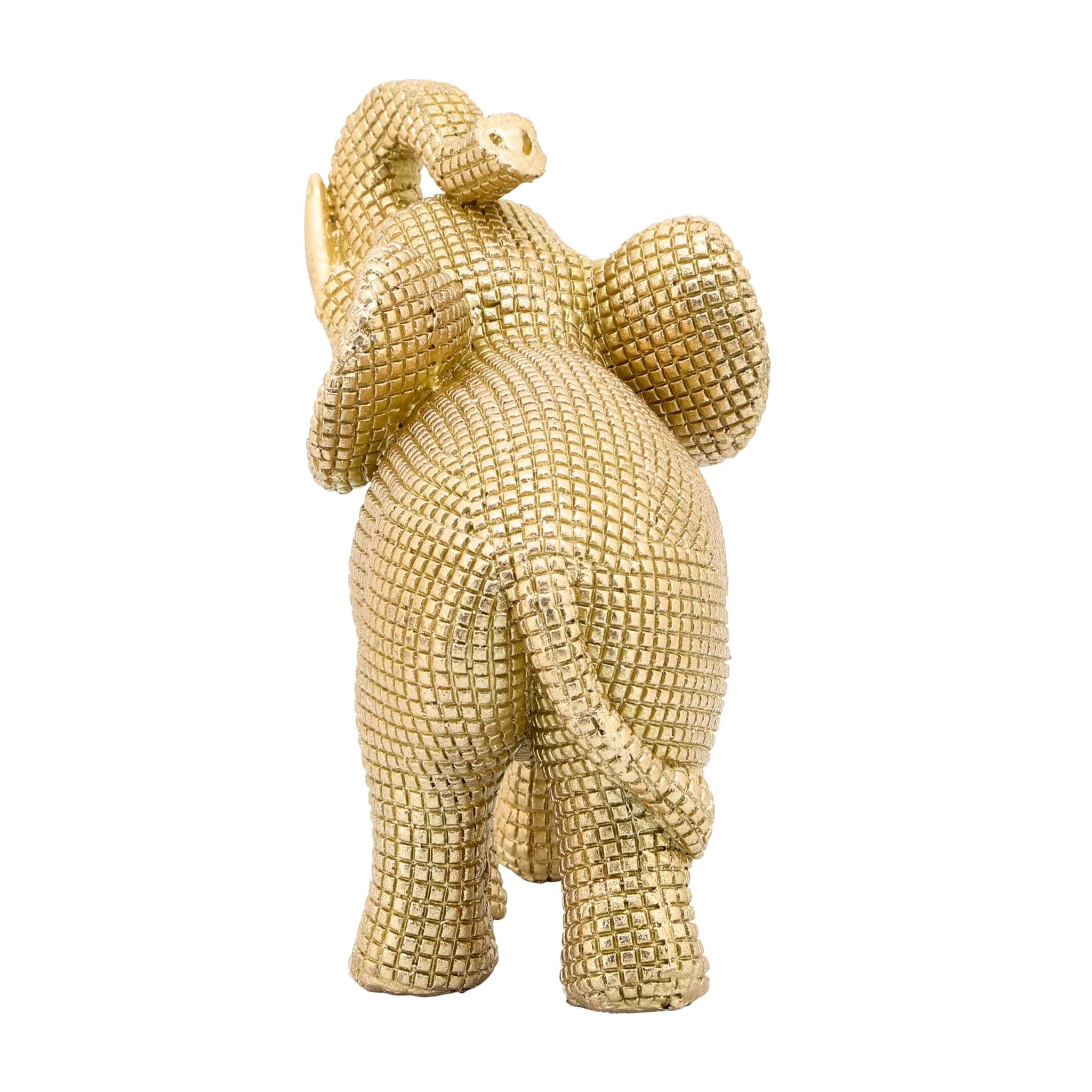 Resin 7" Elephant Table Accent, Gold - Image 4