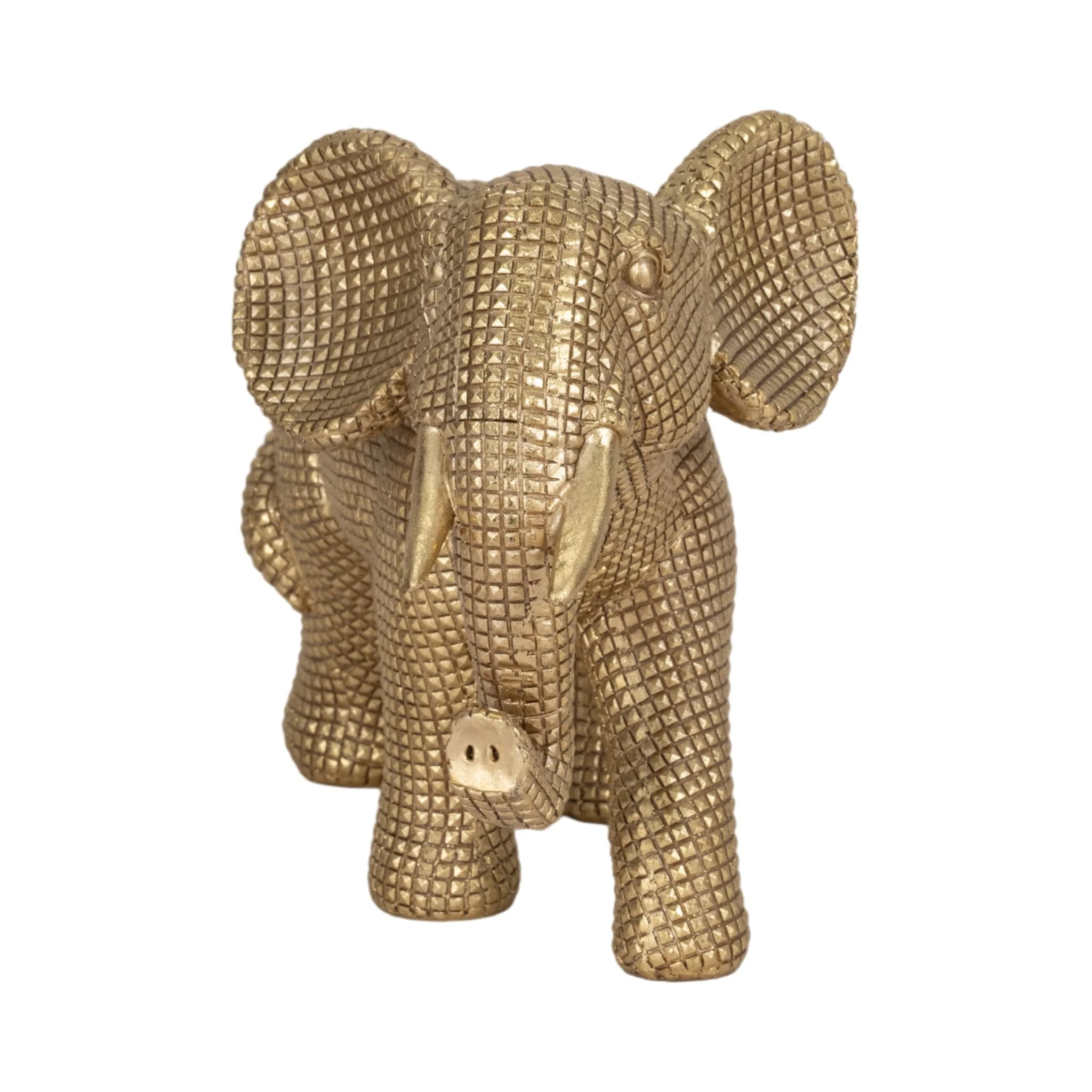 Resin, 8" Elephant Deco, Gold - Image 3