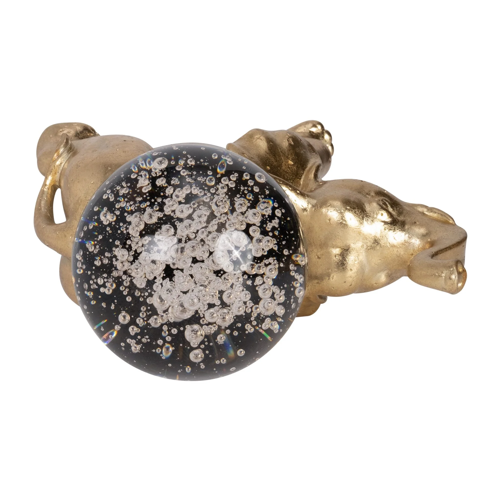 Resin, 9" Elephant W/ Crystal Ball, Gold - Image 6