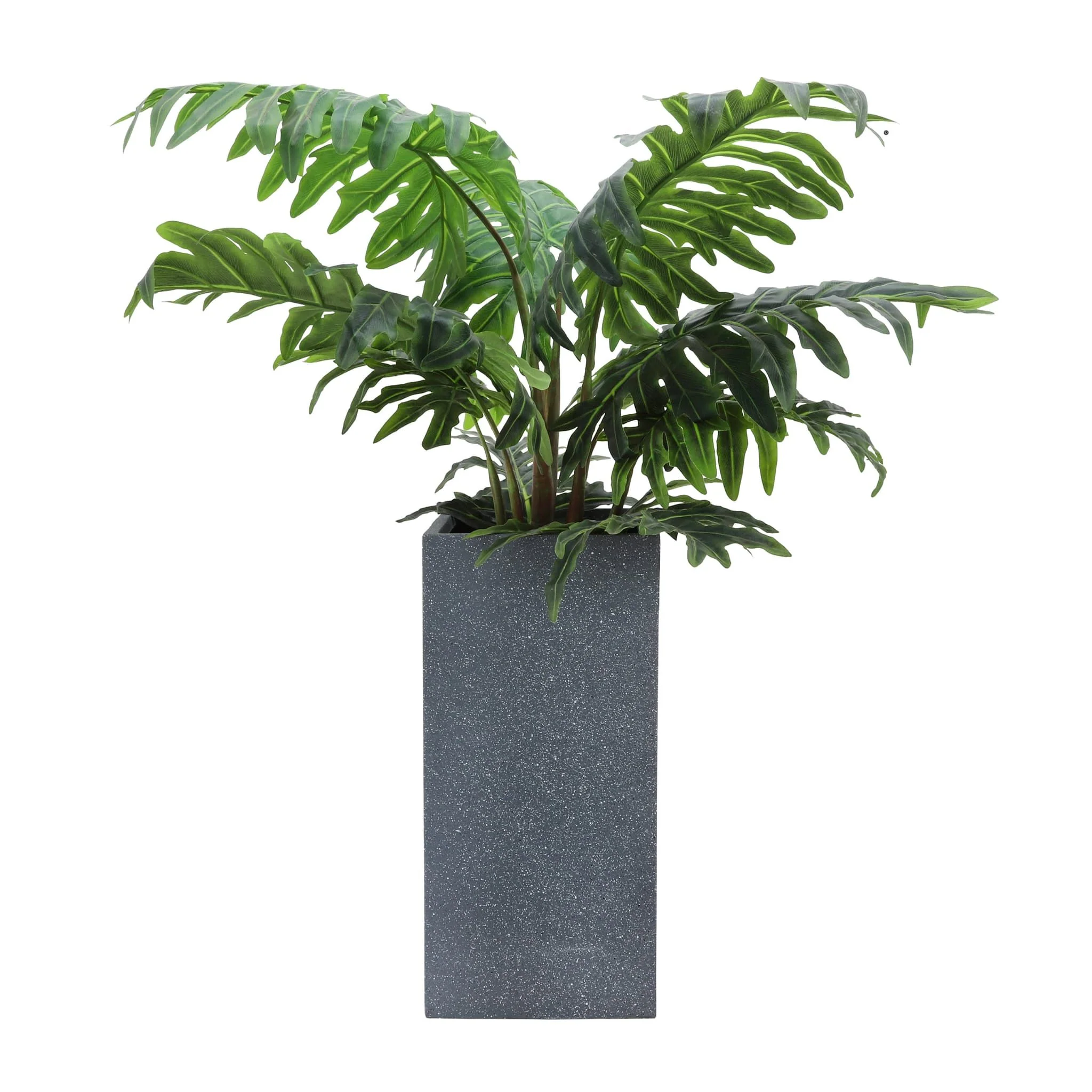 Resin, S/2 11/13"d Square Nested Planters, Dk Gray - Image 3