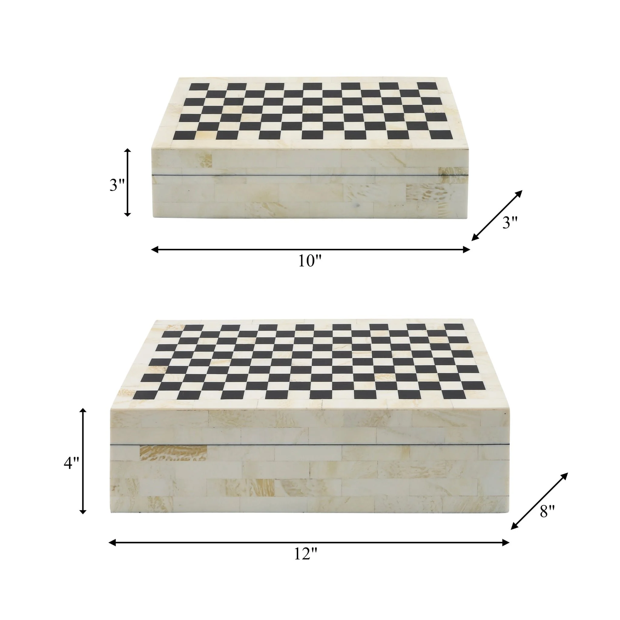 Resin S/2 Checkered Boxes, Black/white - Image 2