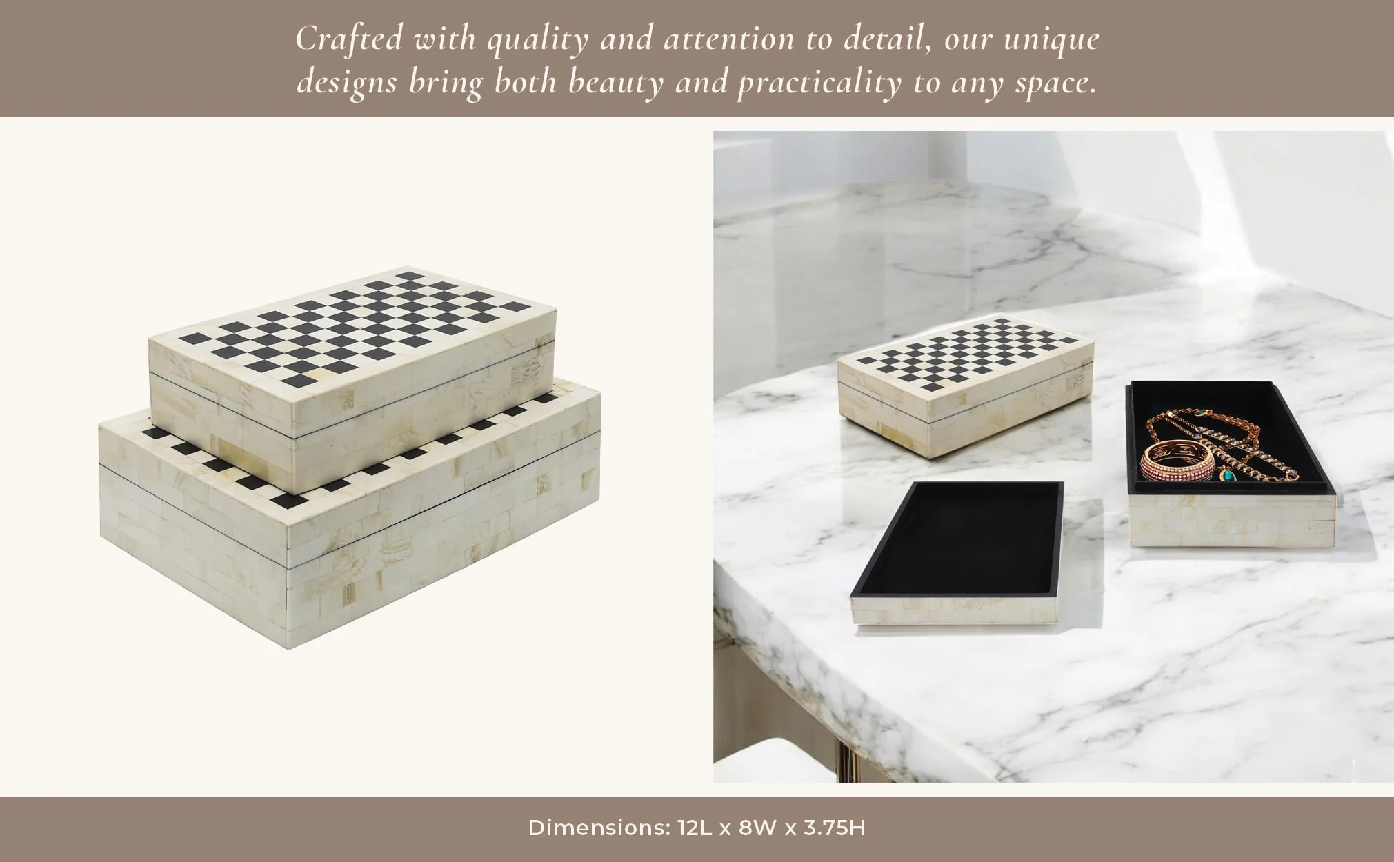 Resin S/2 Checkered Boxes, Black/white - Image 4