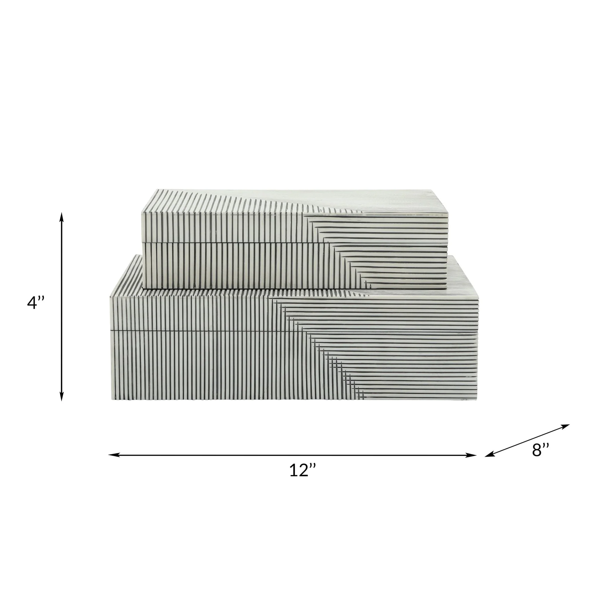 Resin S/2 Ridged Boxes, White - Image 6