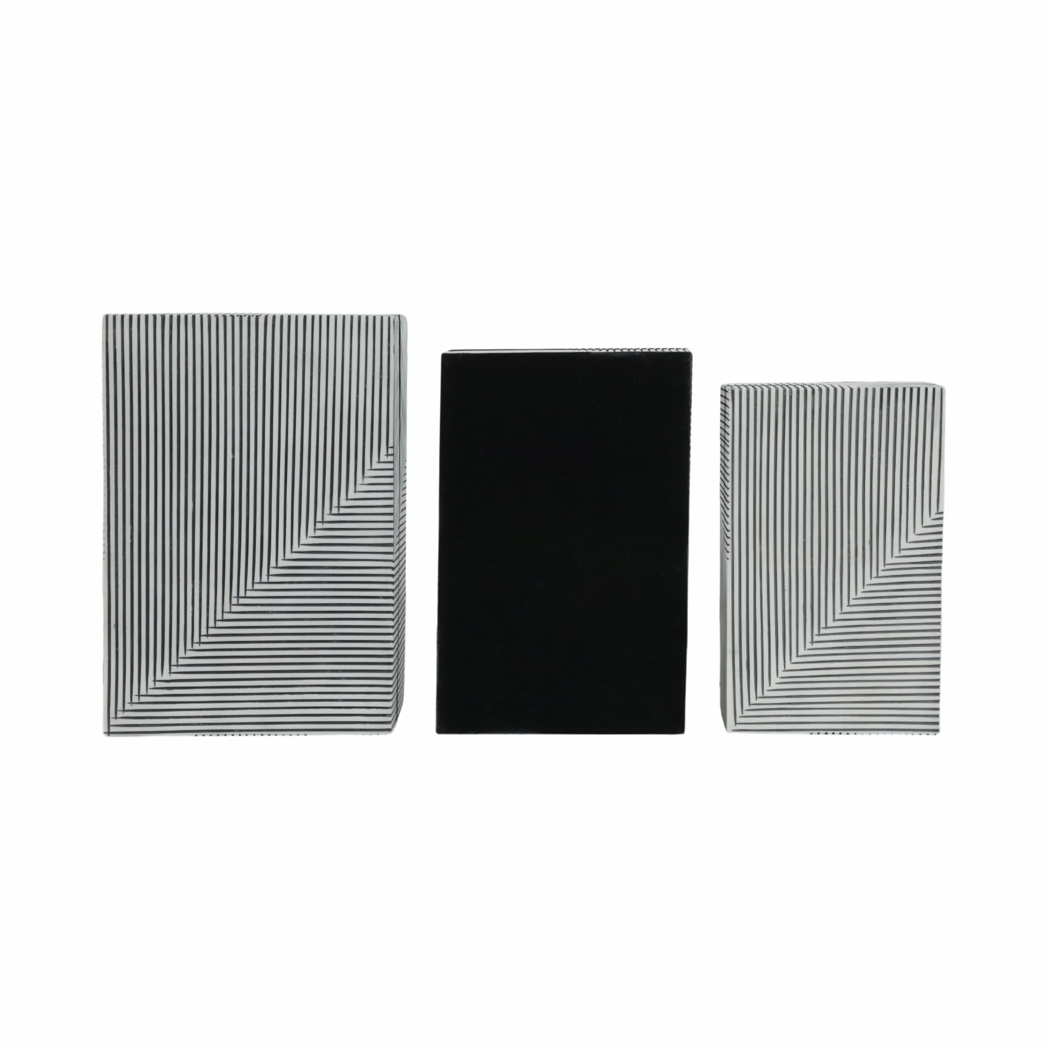 Resin S/3 10/11/12" Pinstripe Boxes, Black/white - Image 5
