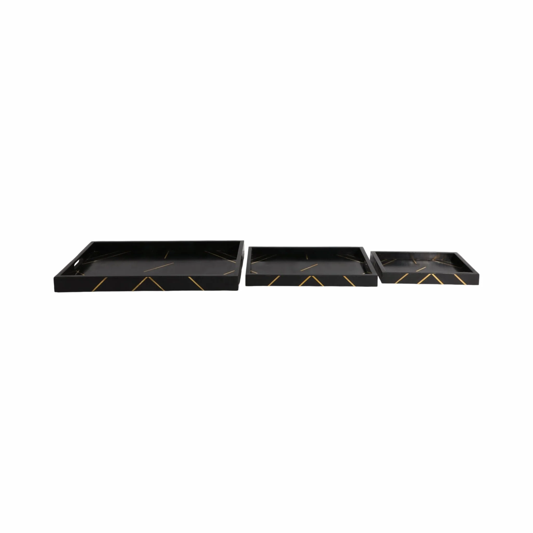 Resin,s/3 13/18/24",brss Inlay Rectangle Tray,blk - Image 5
