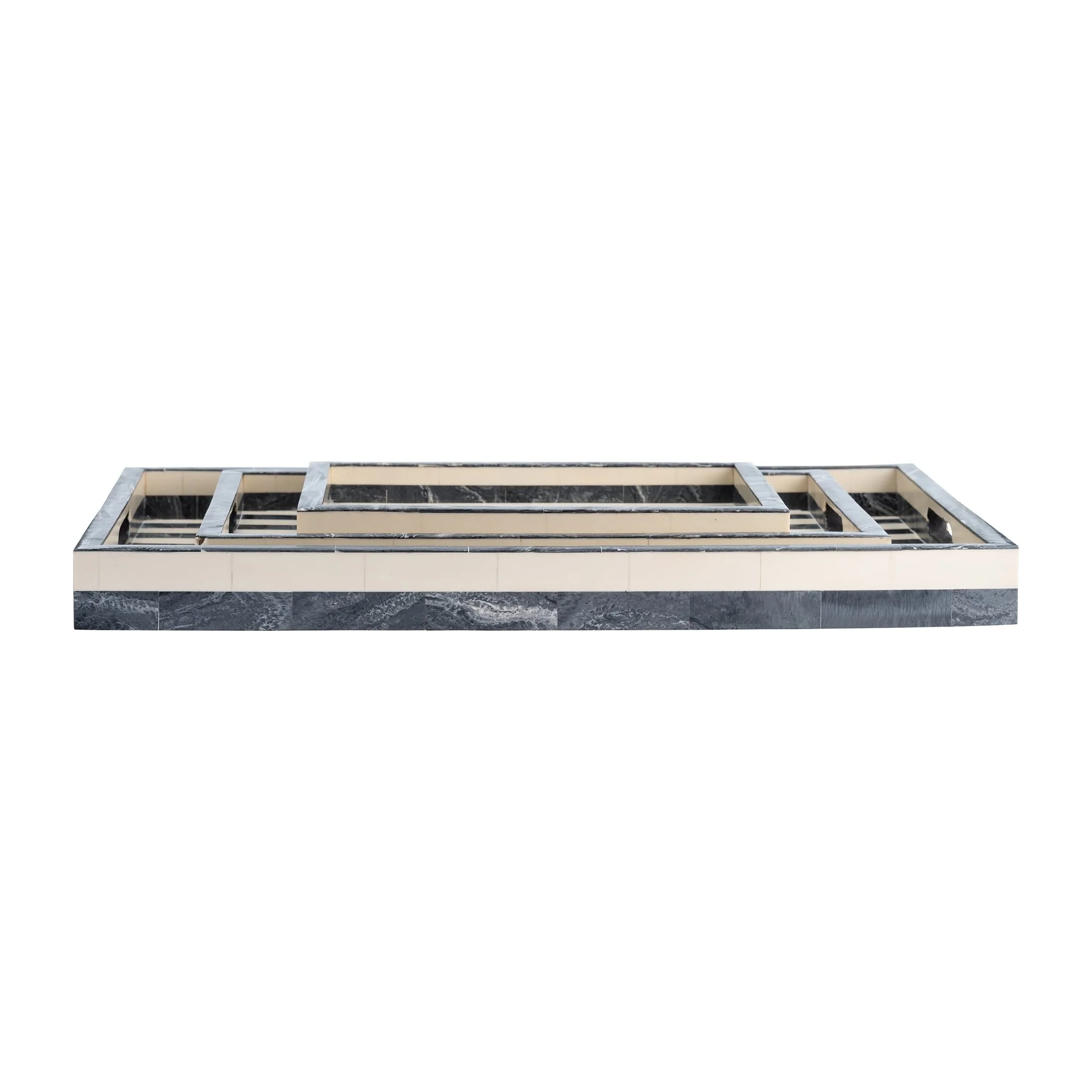 Resin, S/3 13/18/24" Stripe Lines Trays, Bl - Image 3