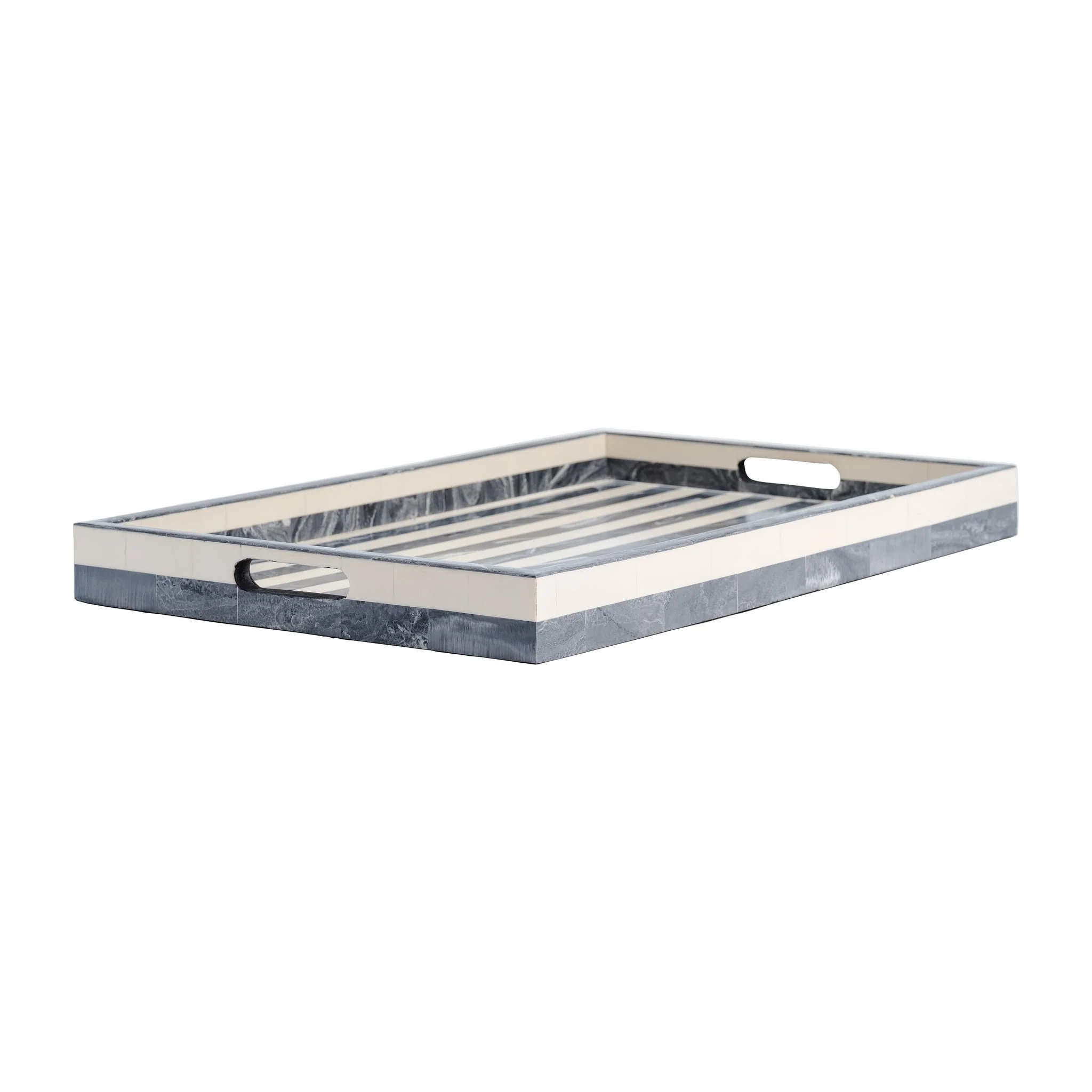 Resin, S/3 13/18/24" Stripe Lines Trays, Bl - Image 4