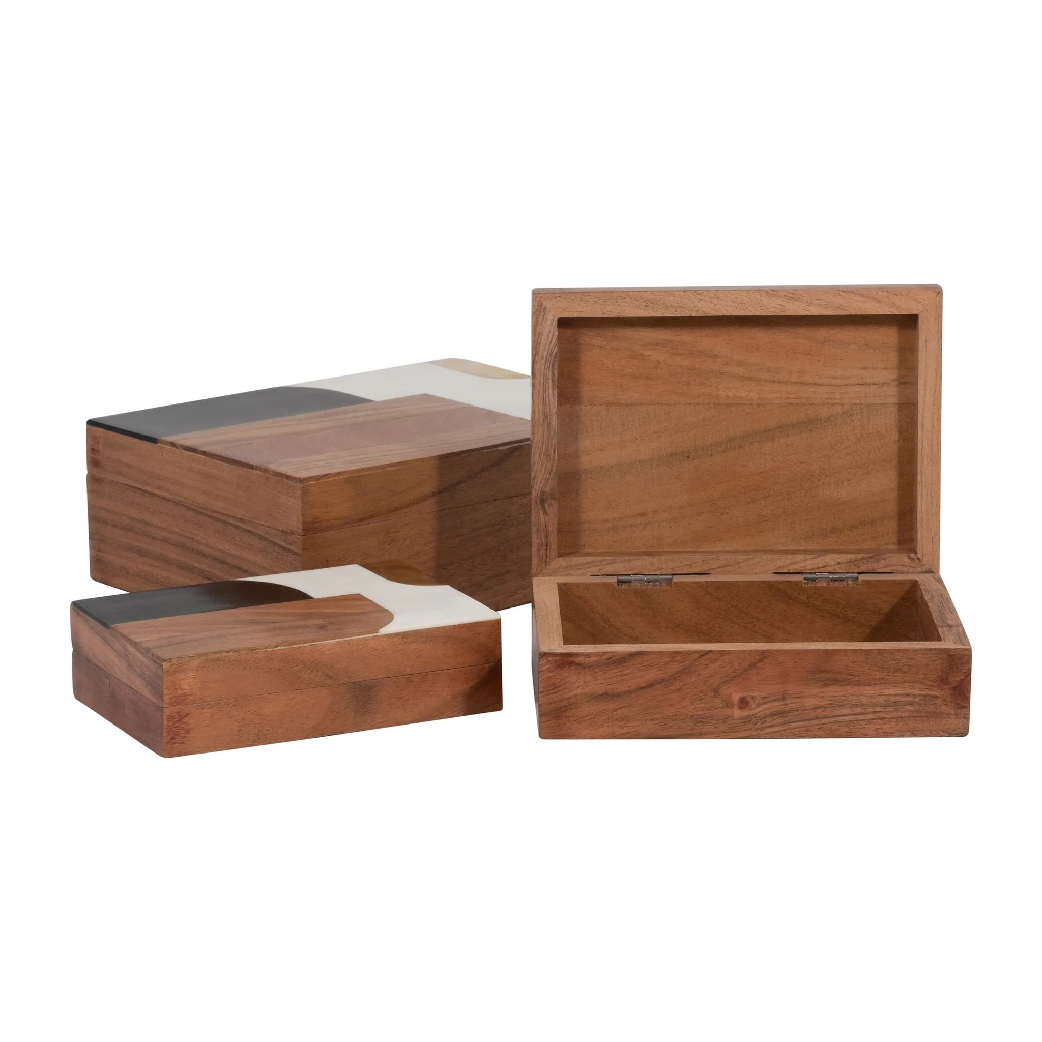 Resin, S/3 6/7/9" Mid-century Boxes, Multi - Image 2