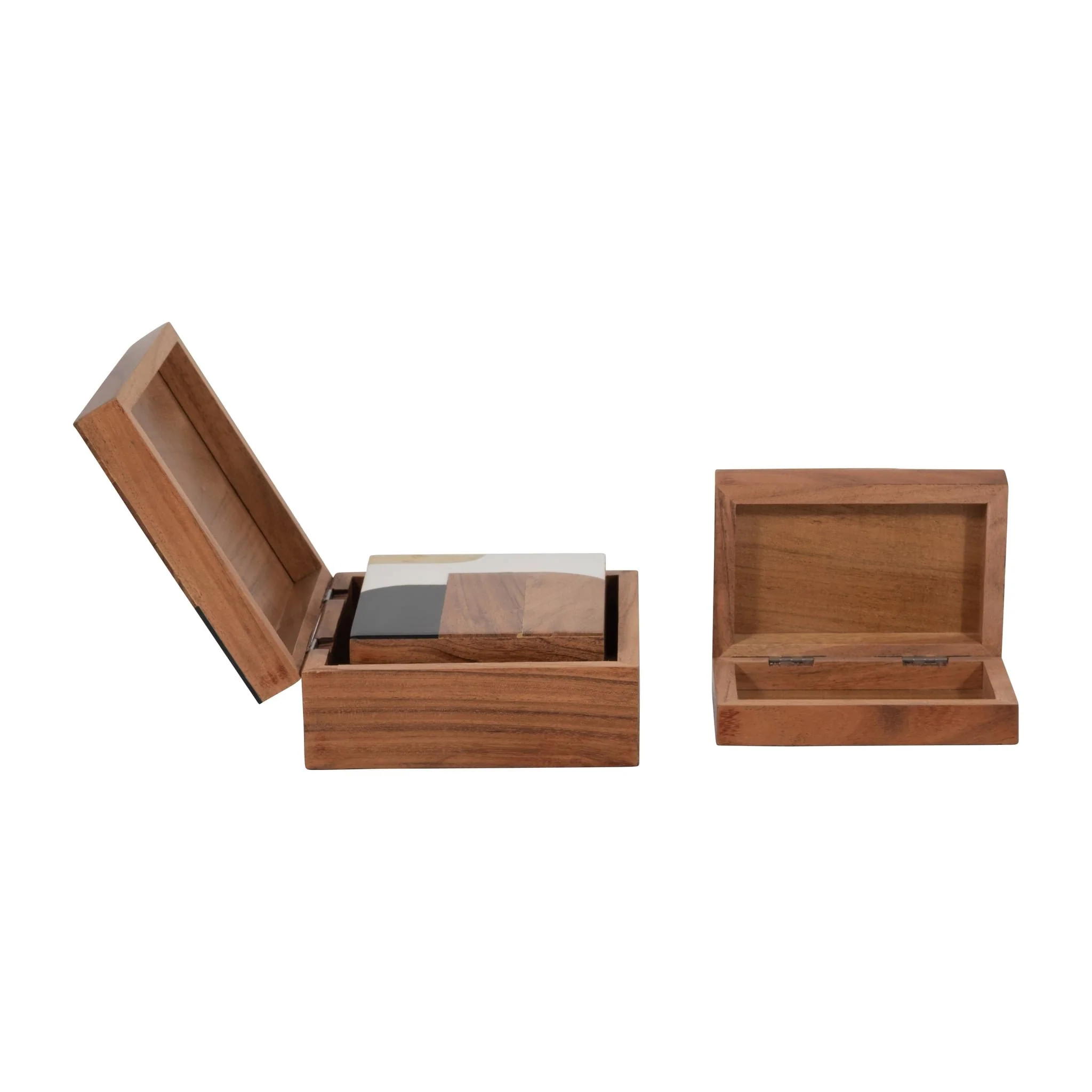 Resin, S/3 6/7/9" Mid-century Boxes, Multi - Image 5