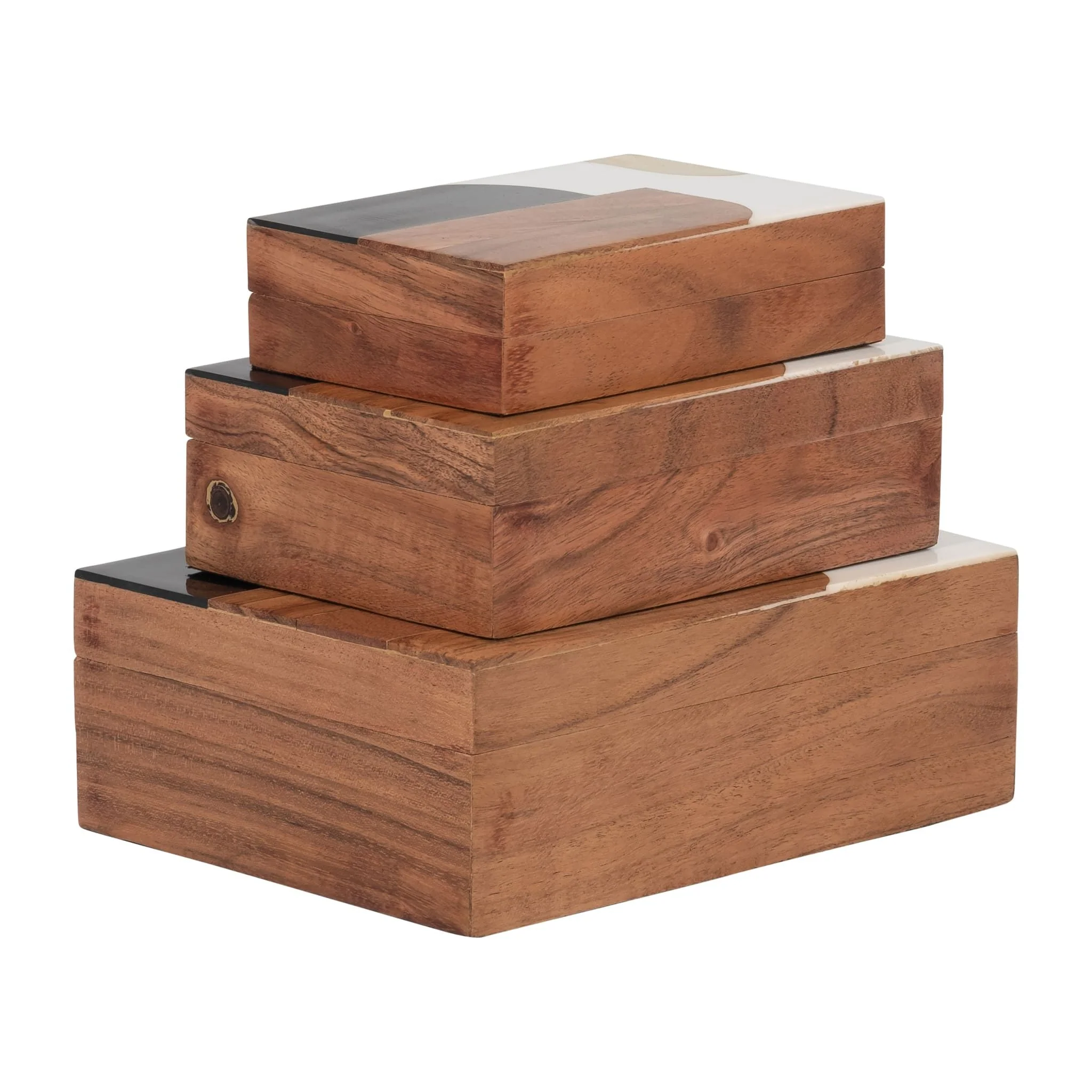 Resin, S/3 6/7/9" Mid-century Boxes, Multi - Image 6