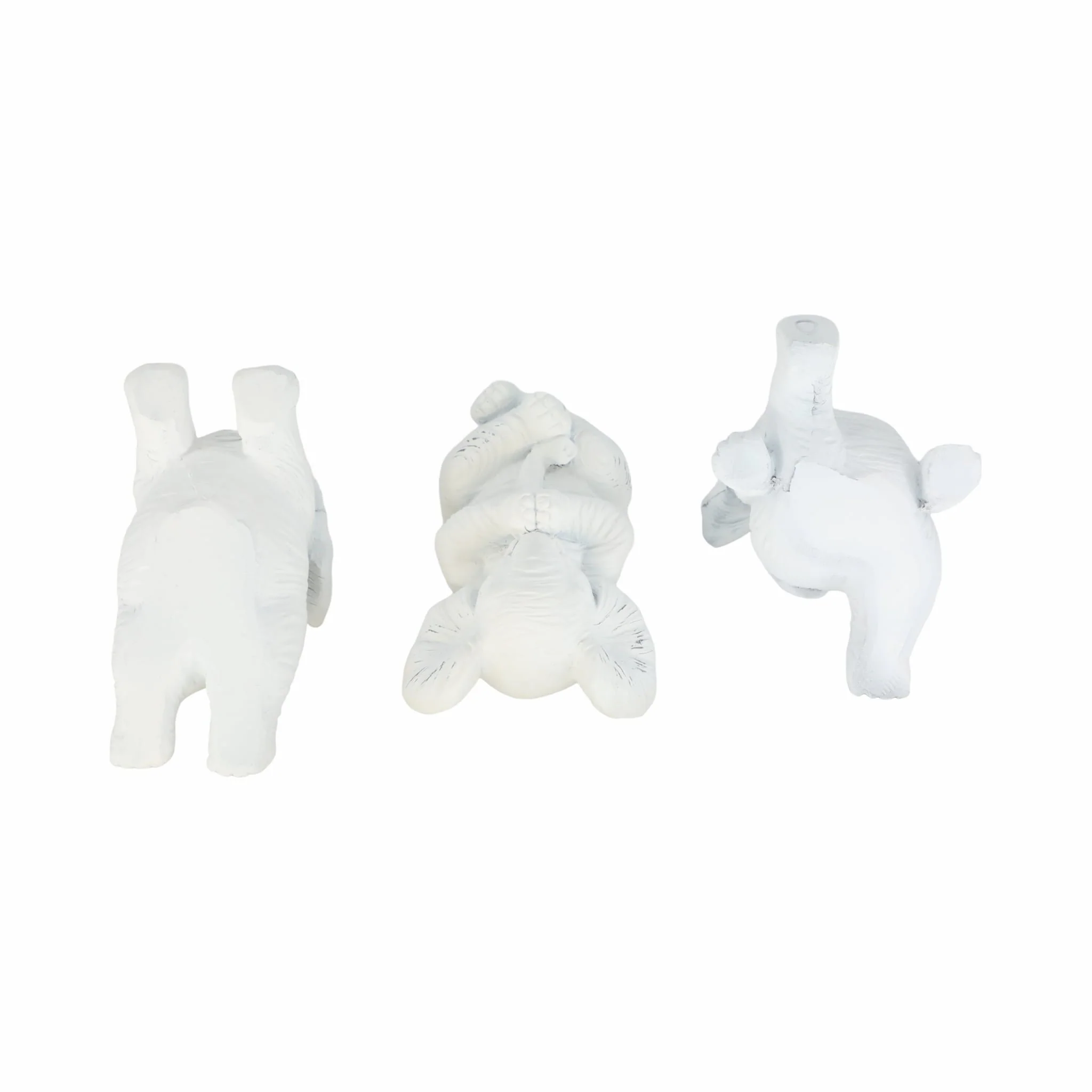 Resin, S/3 6" Stone Look Yoga Elephant, White - Image 7