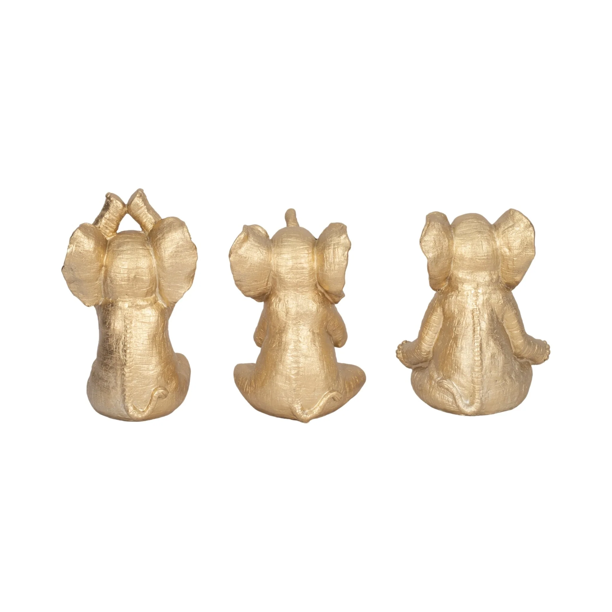 Resin, S/3, 8"h, Yoga Elephants, Gd - Image 4