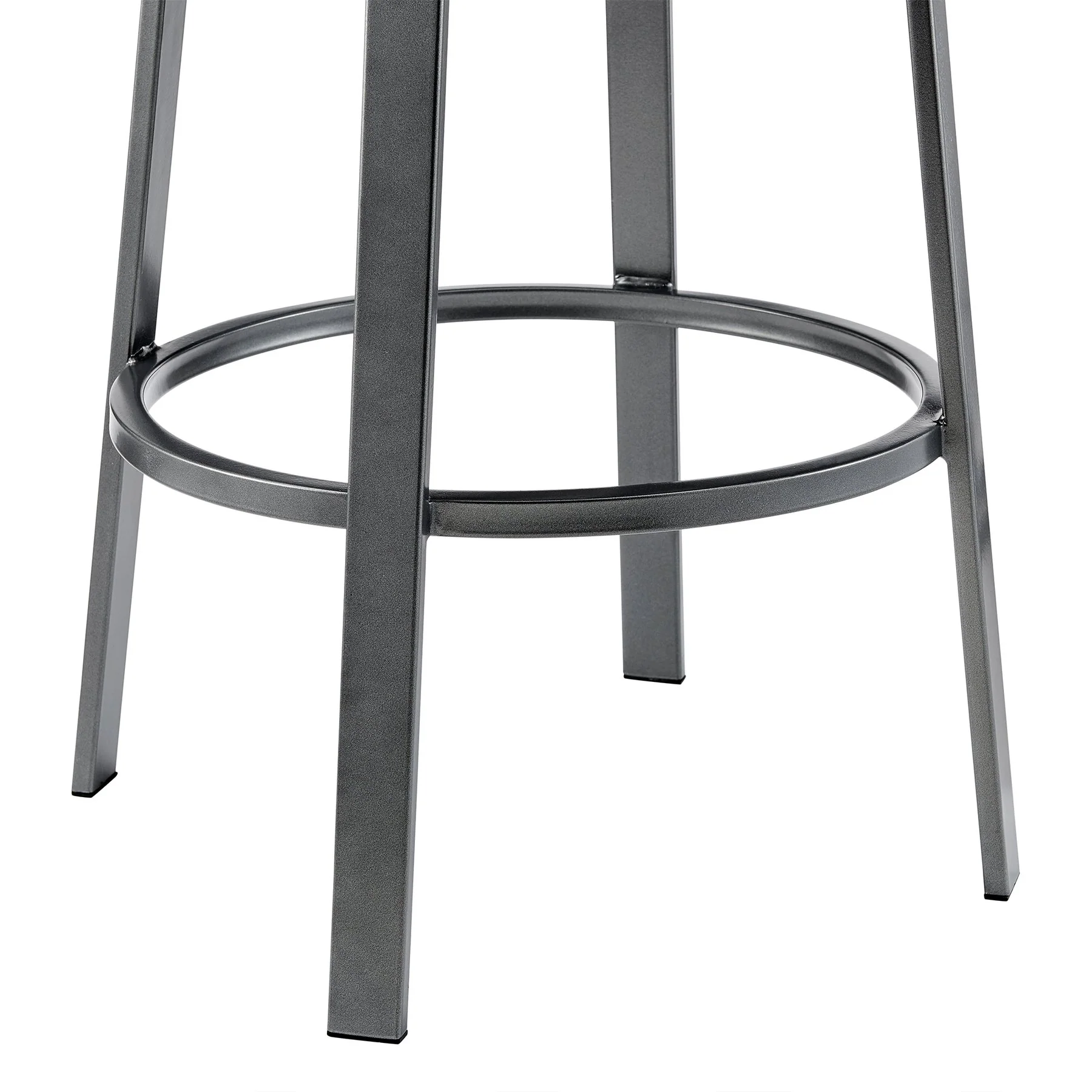 Reuben Swivel Counter or Bar Stool in Black Finish with Gray Faux Leather - Image 8