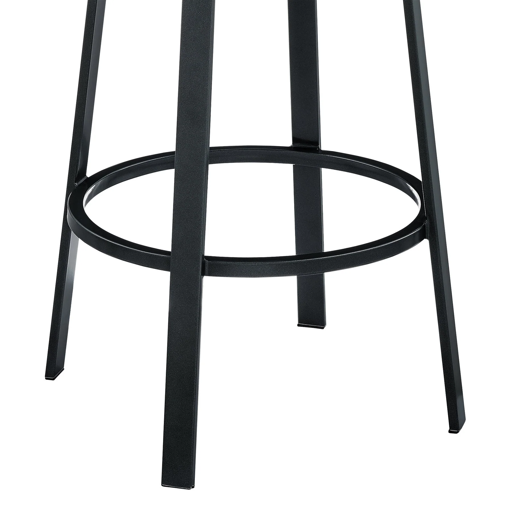 Reuben Swivel Counter or Bar Stool in Cloud Finish with White Faux Leather - Image 8