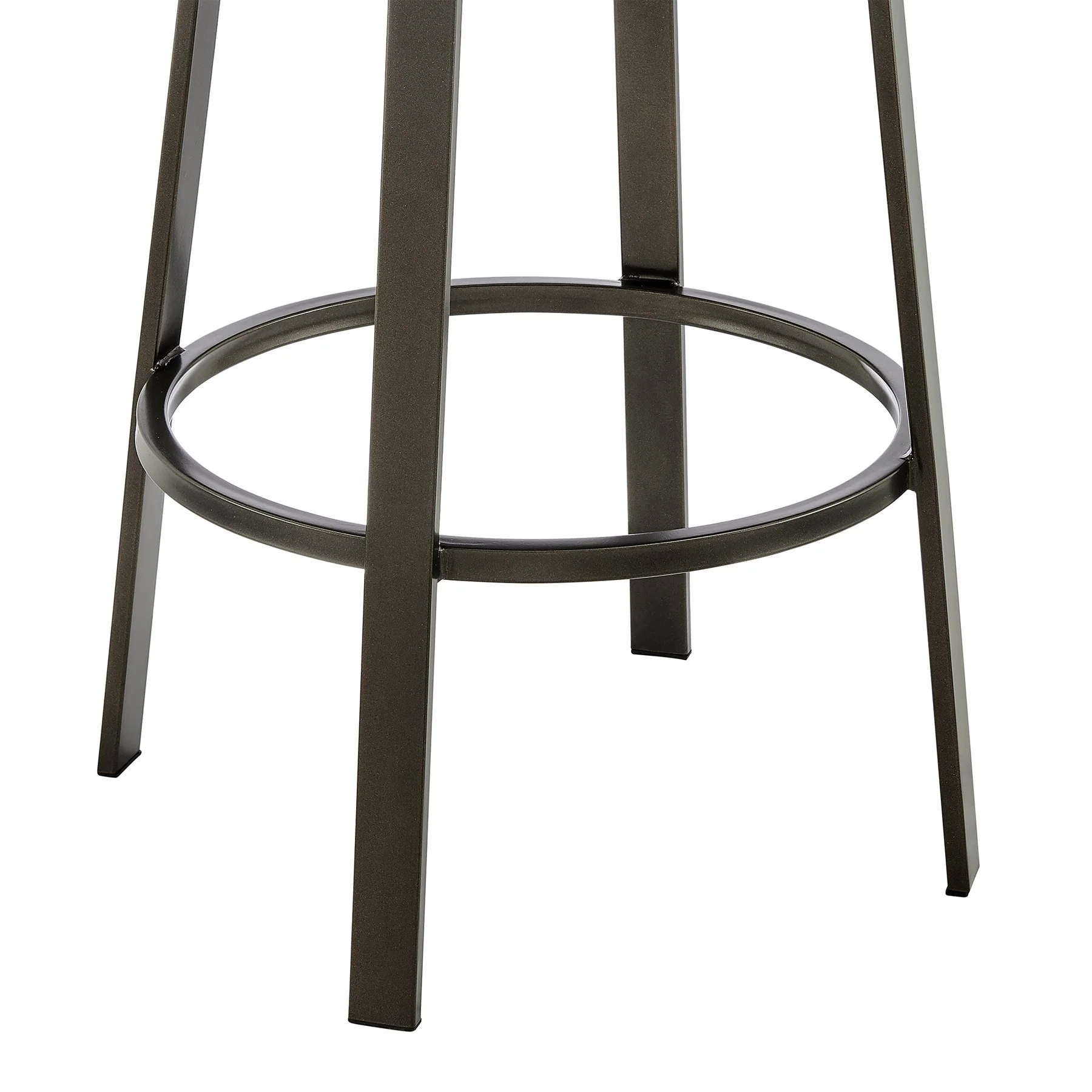Reuben Swivel Counter or Bar Stool in Mocha Finish with Brown Faux Leather - Image 8