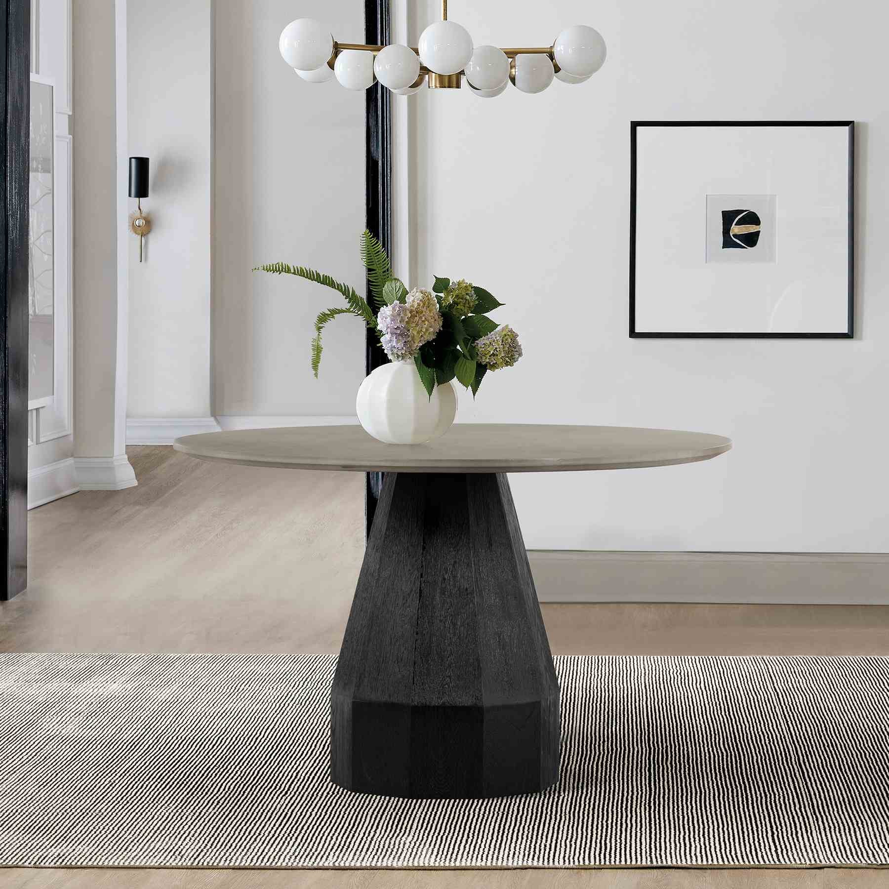 Revival Concrete and Oak Round Dining Table - Image 6